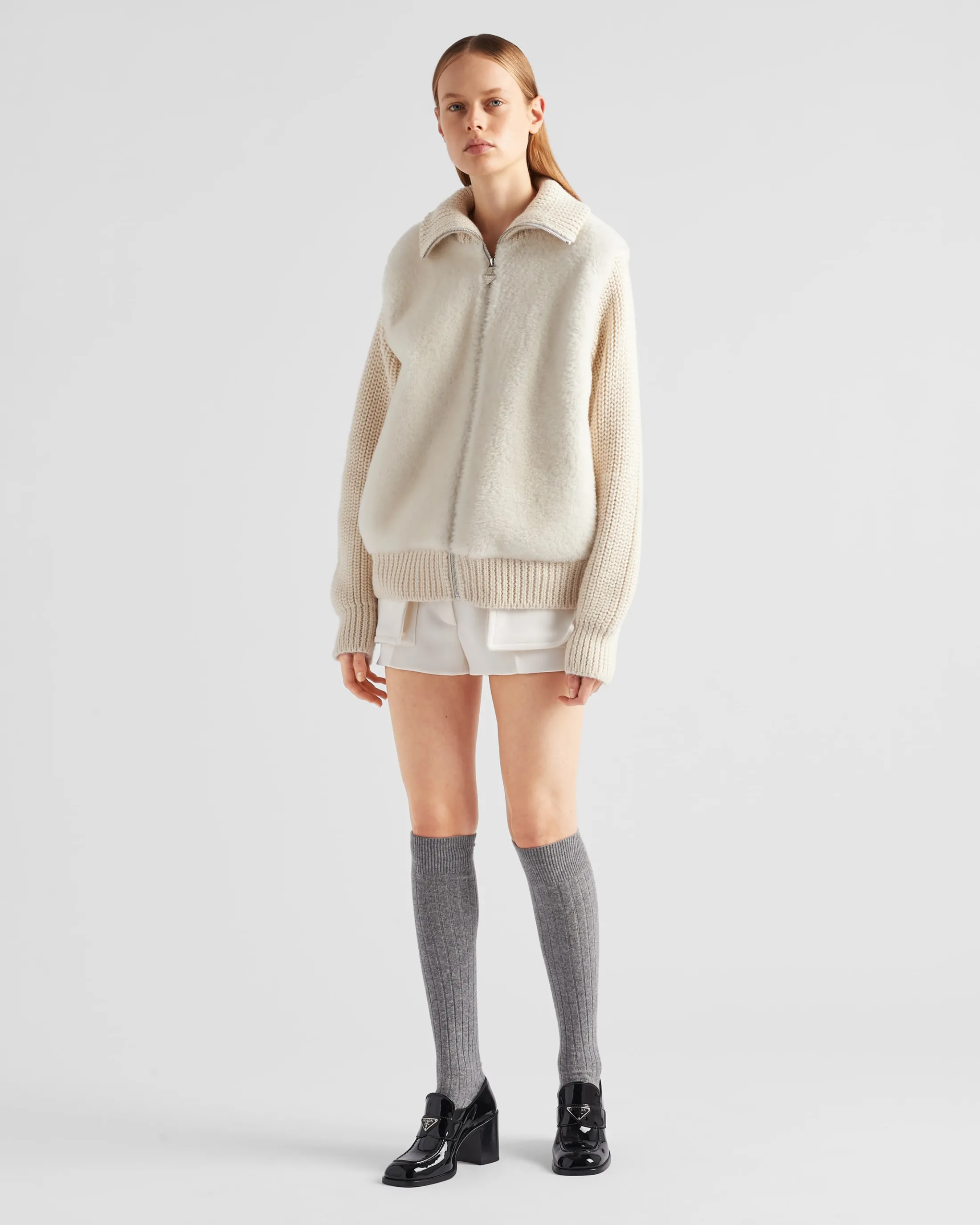 Prada Alpaca cardigan White Outlet