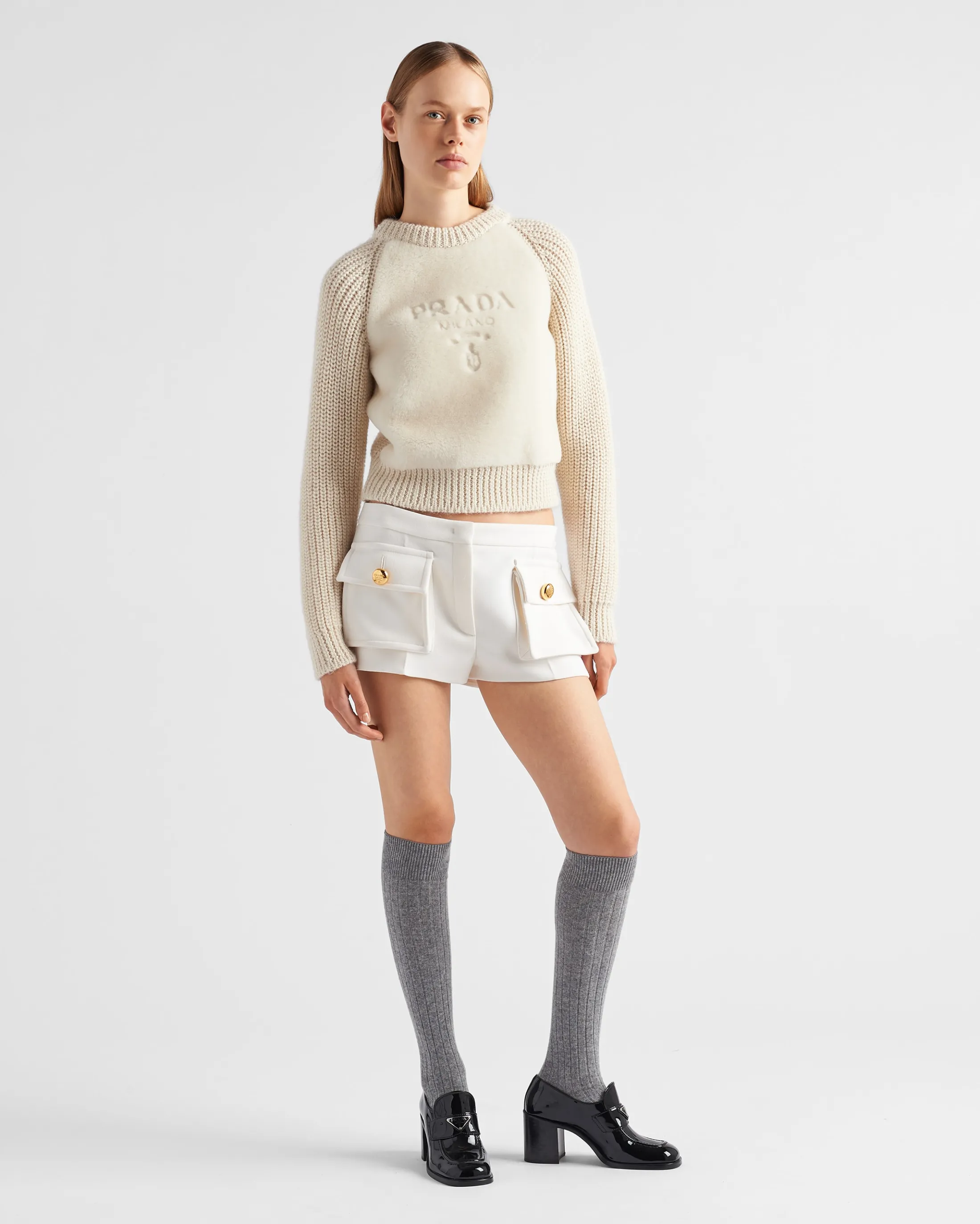 Prada Alpaca crew-neck sweater White Cheap