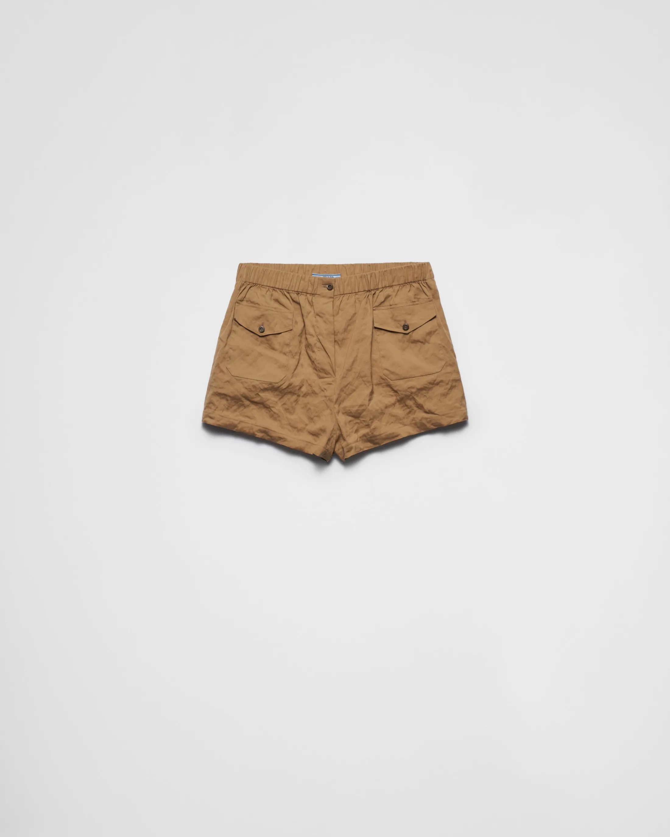 Prada Antiqued poplin shorts Khaki Cheap