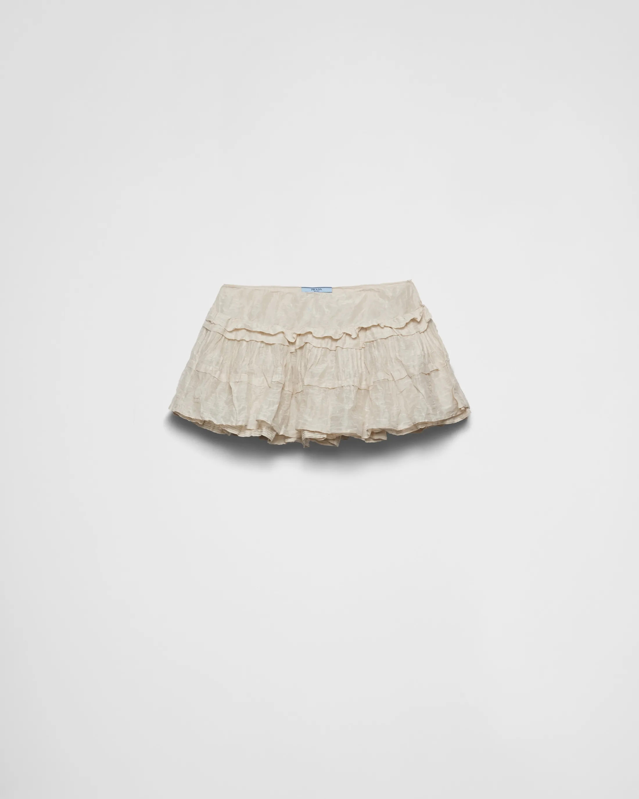 Prada Antiqued silk miniskirt Natural Online