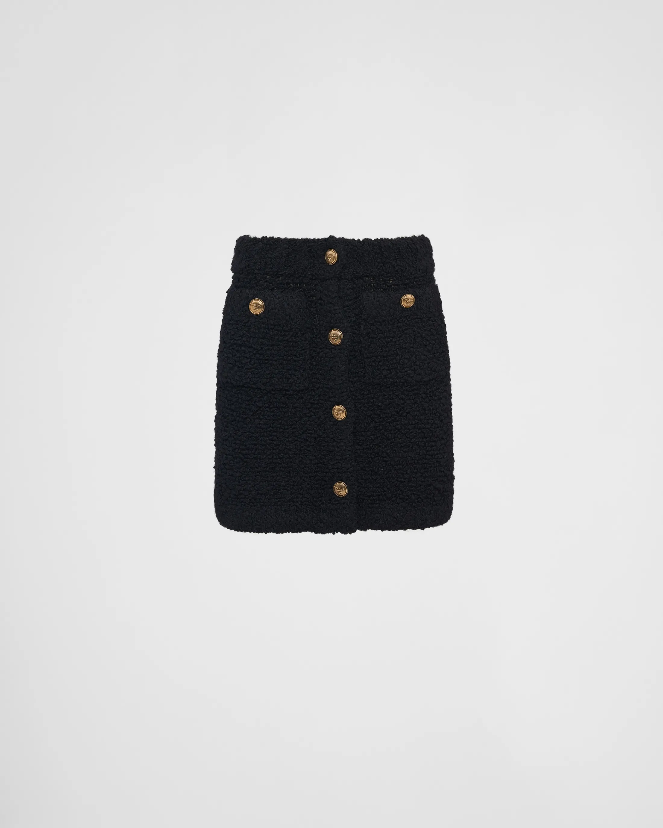 Prada Bouclé mohair miniskirt Black Sale