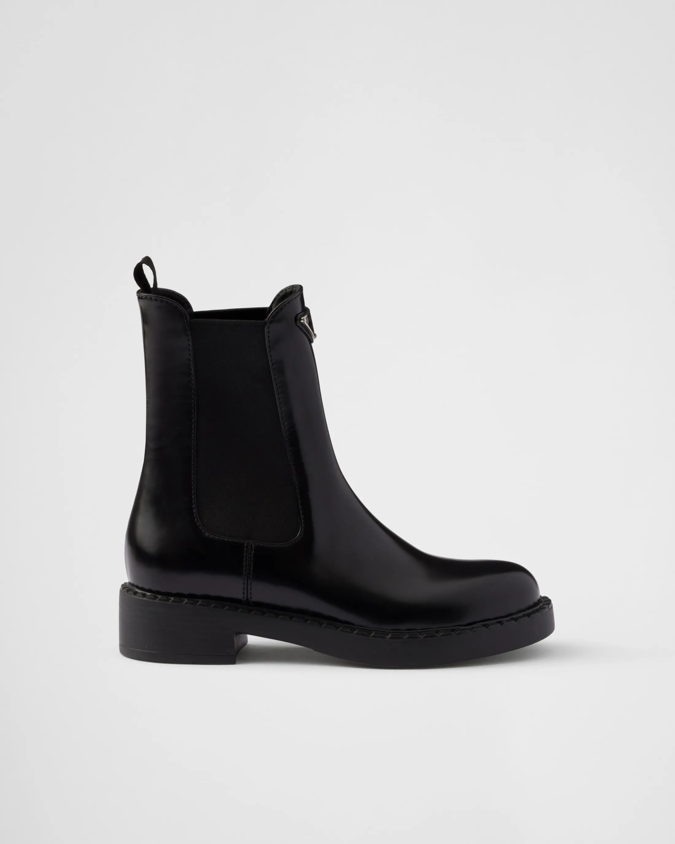 Prada Brushed calf leather Chelsea boots Black New