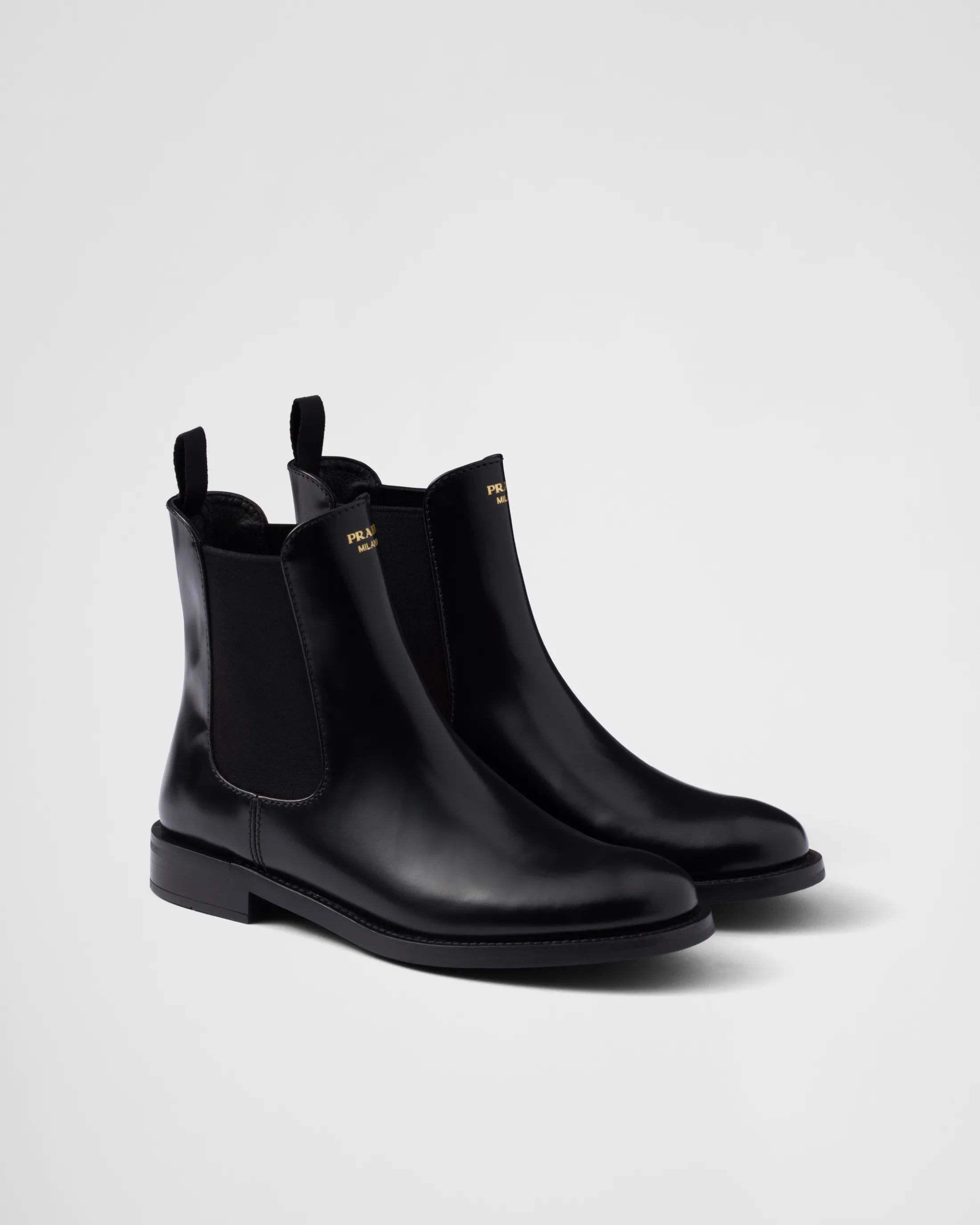 Prada Brushed leather ankle boots Black Shop