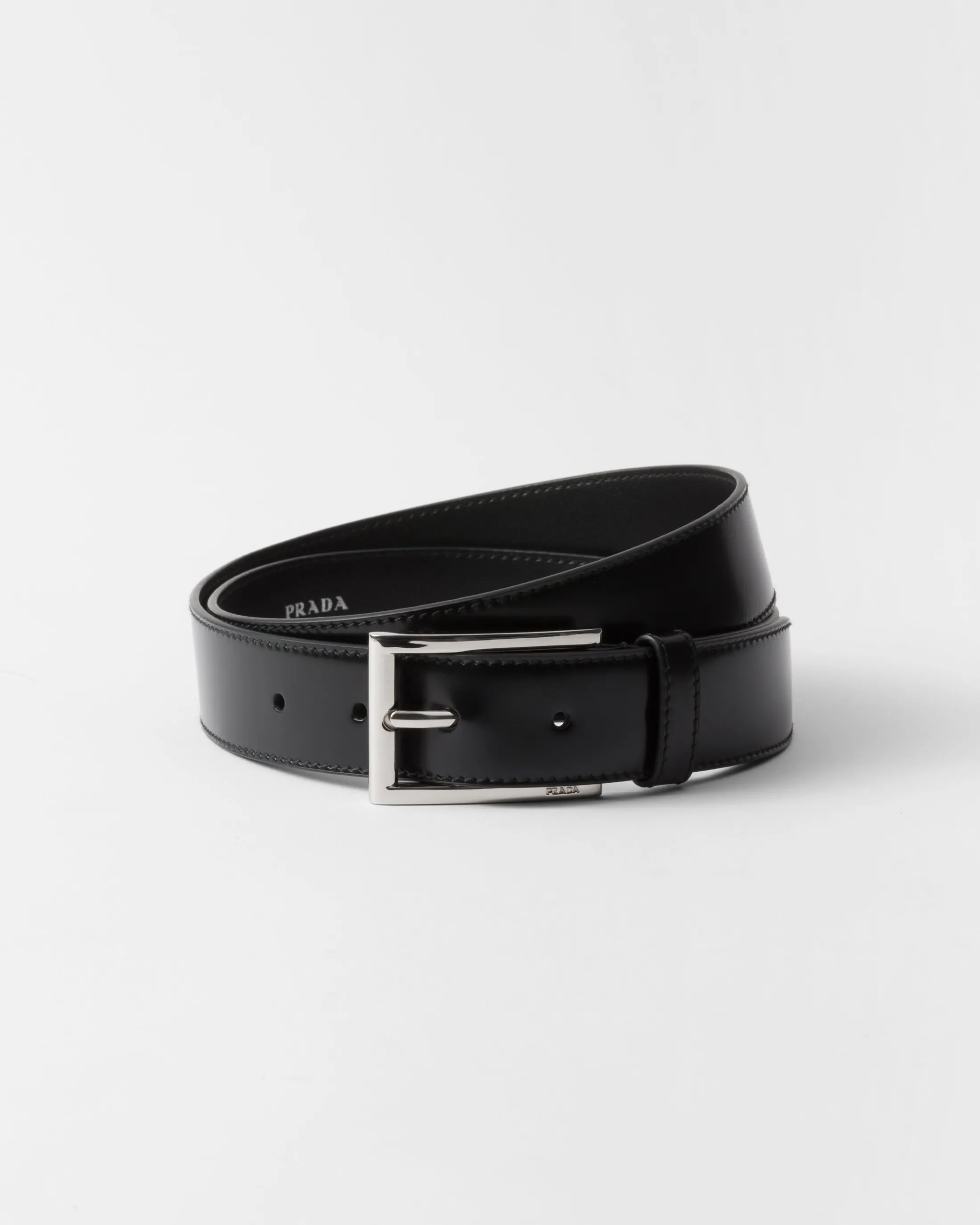 Prada Brushed leather belt Black Best Sale