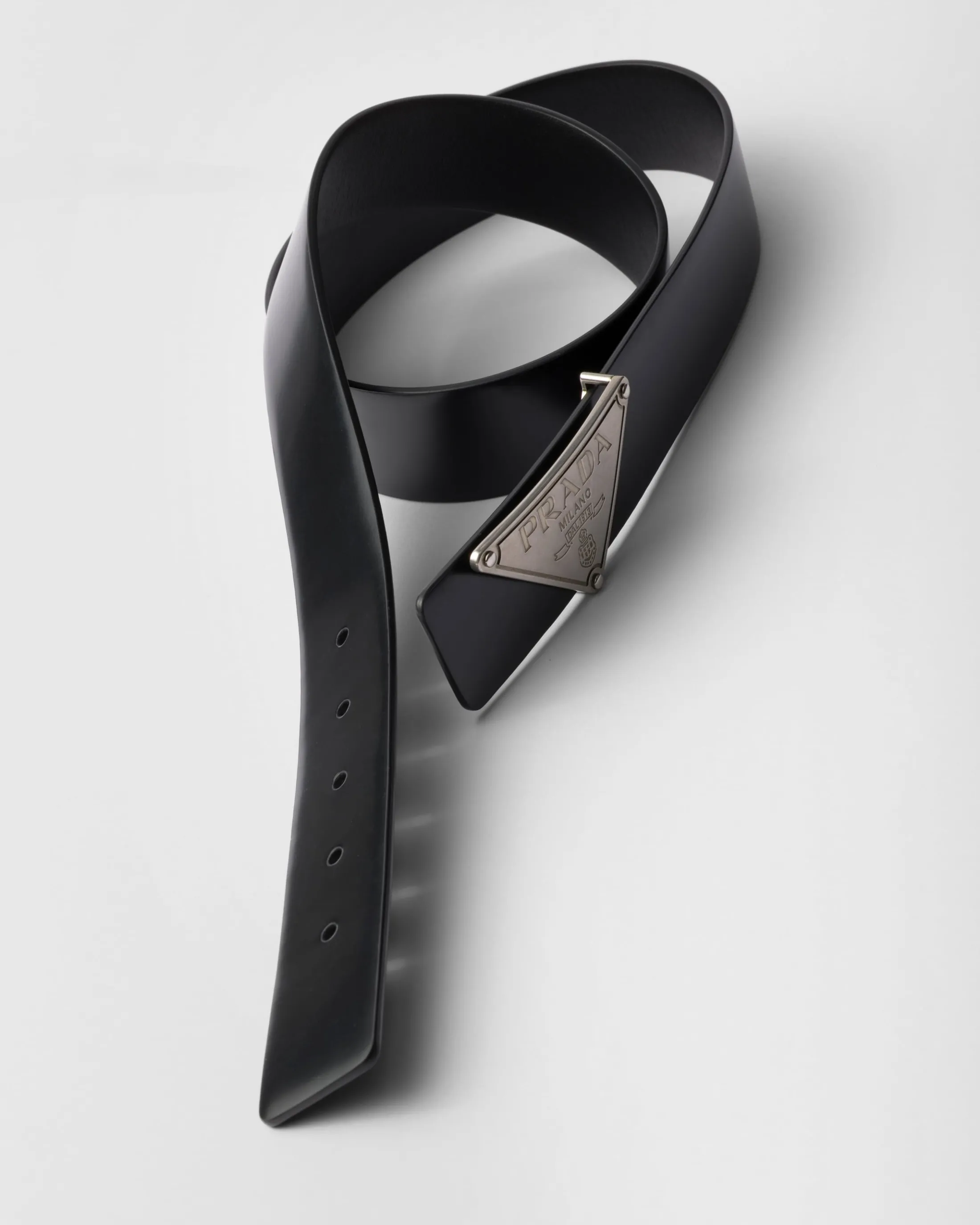 Prada Brushed leather belt strap Black Cheap