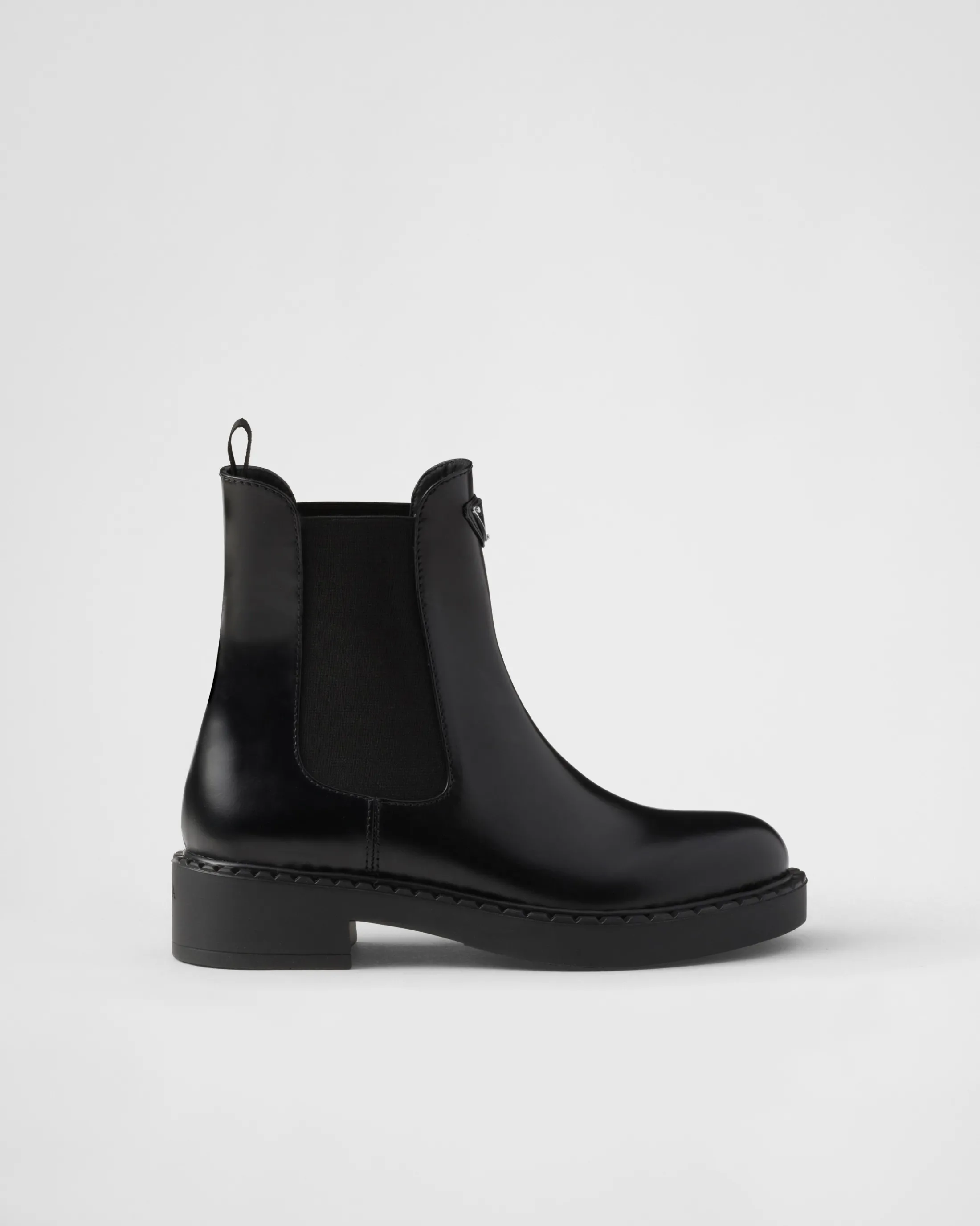 Prada Brushed leather booties Black Flash Sale