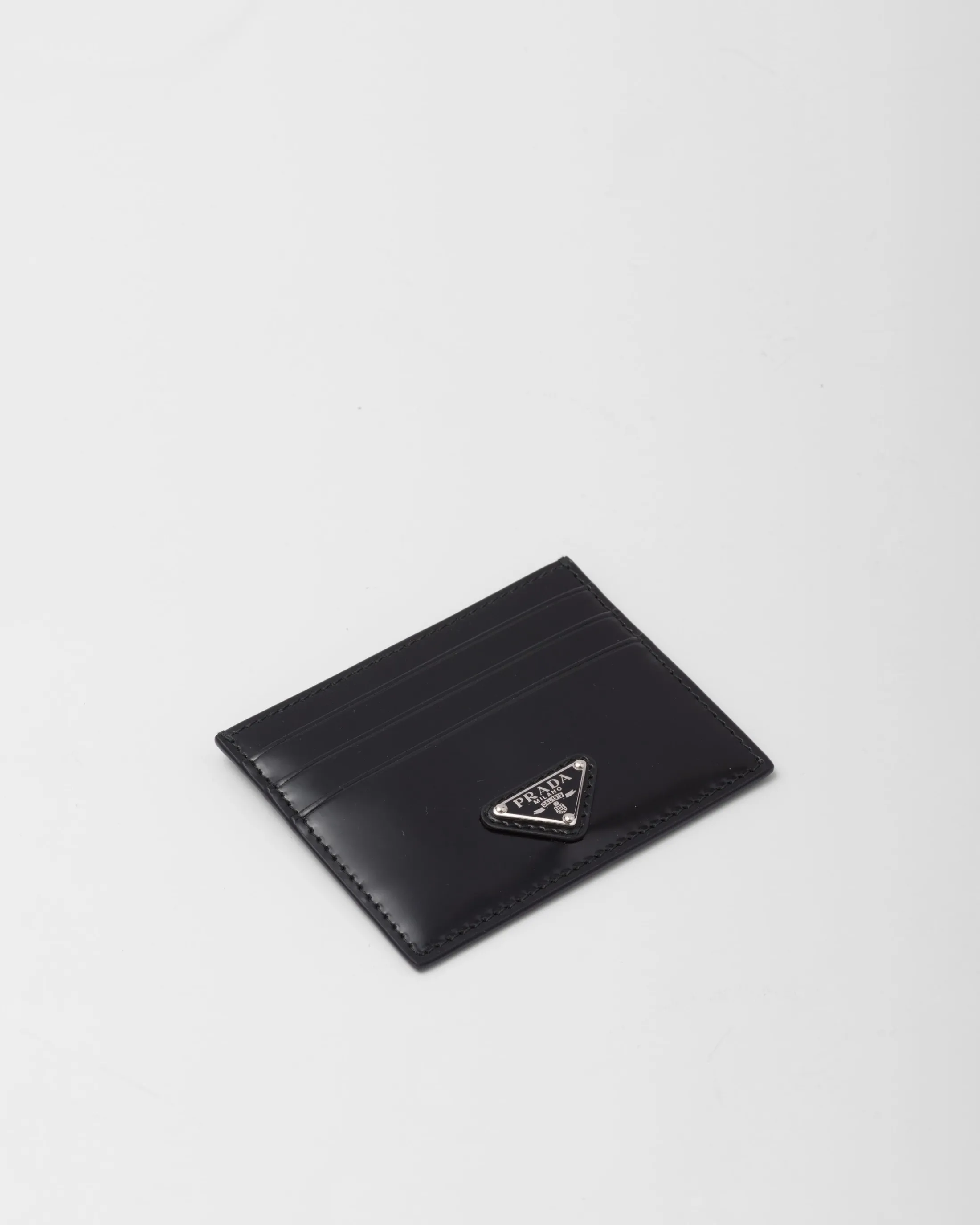 Prada Brushed leather card holder Black Cheap