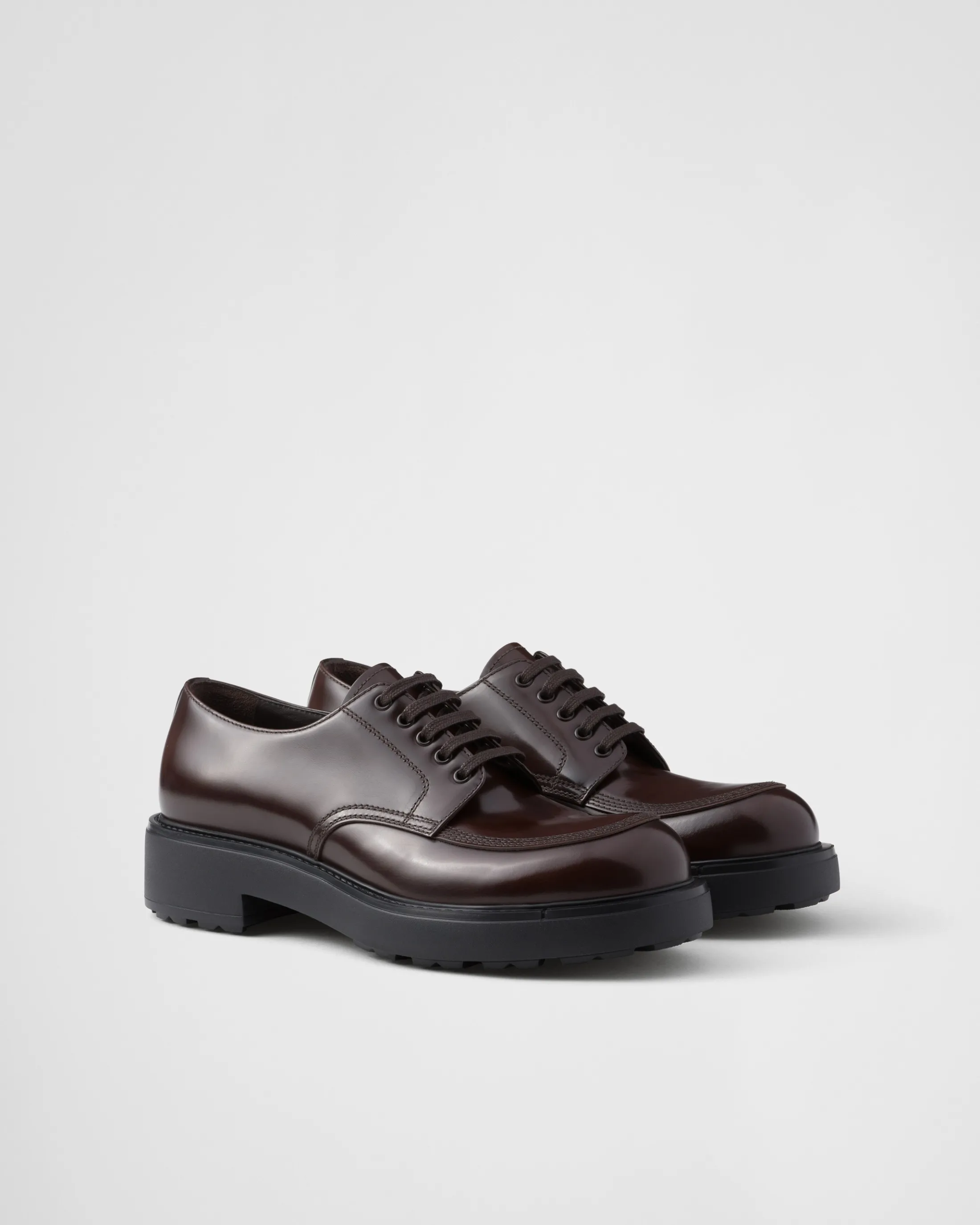 Prada Brushed leather derby shoes Sienna Hot