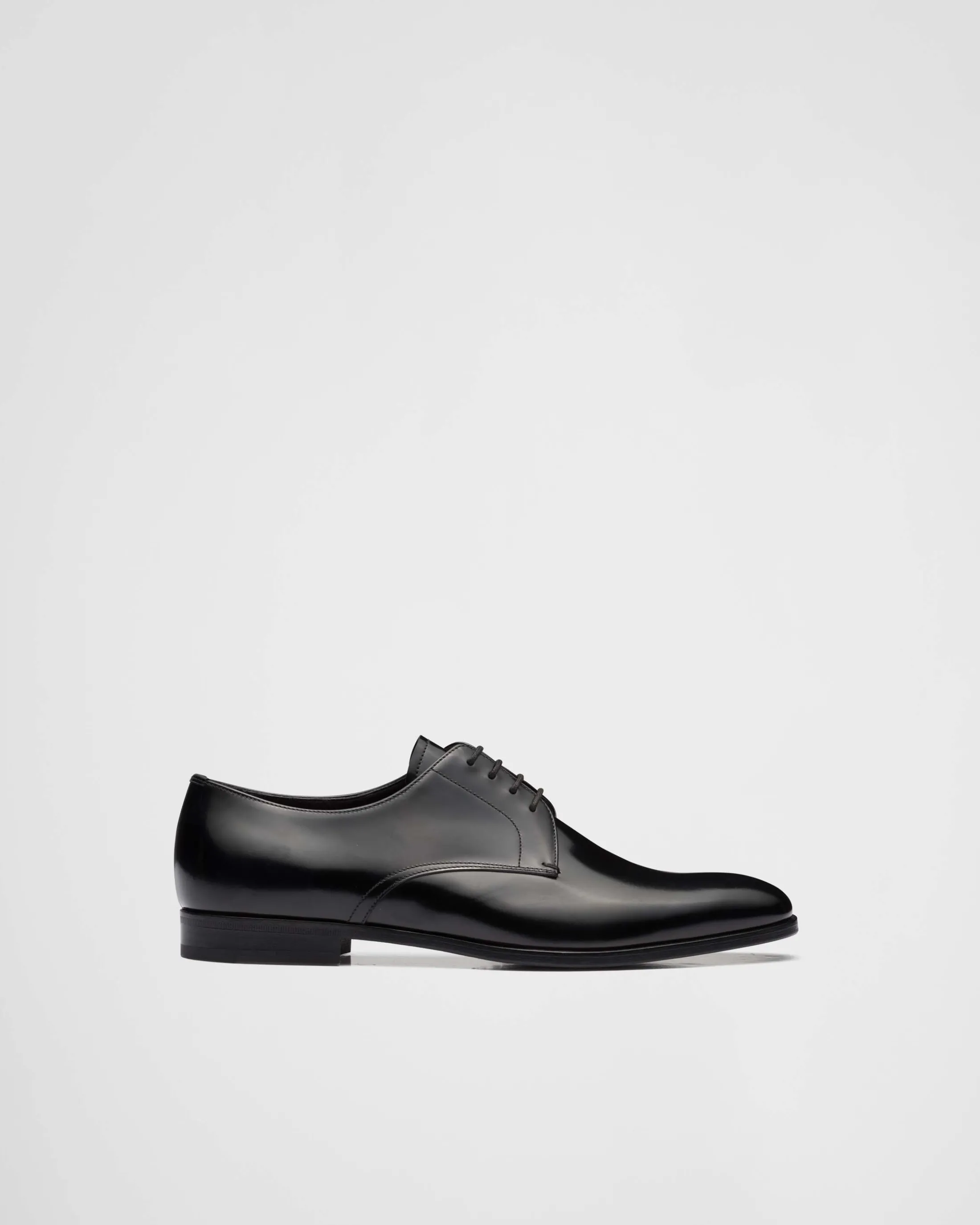 Prada Brushed leather derby shoes Black Discount