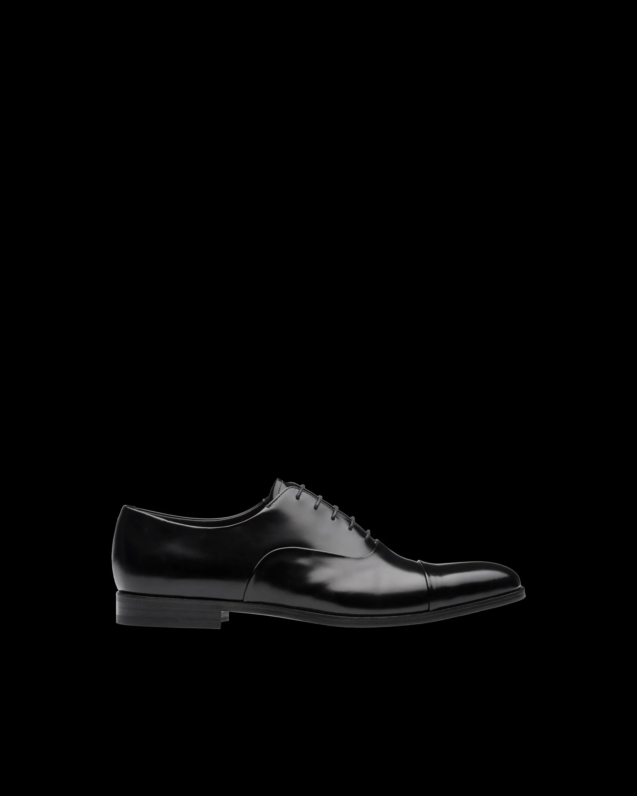 Prada Brushed leather laced Oxford shoes Black Discount