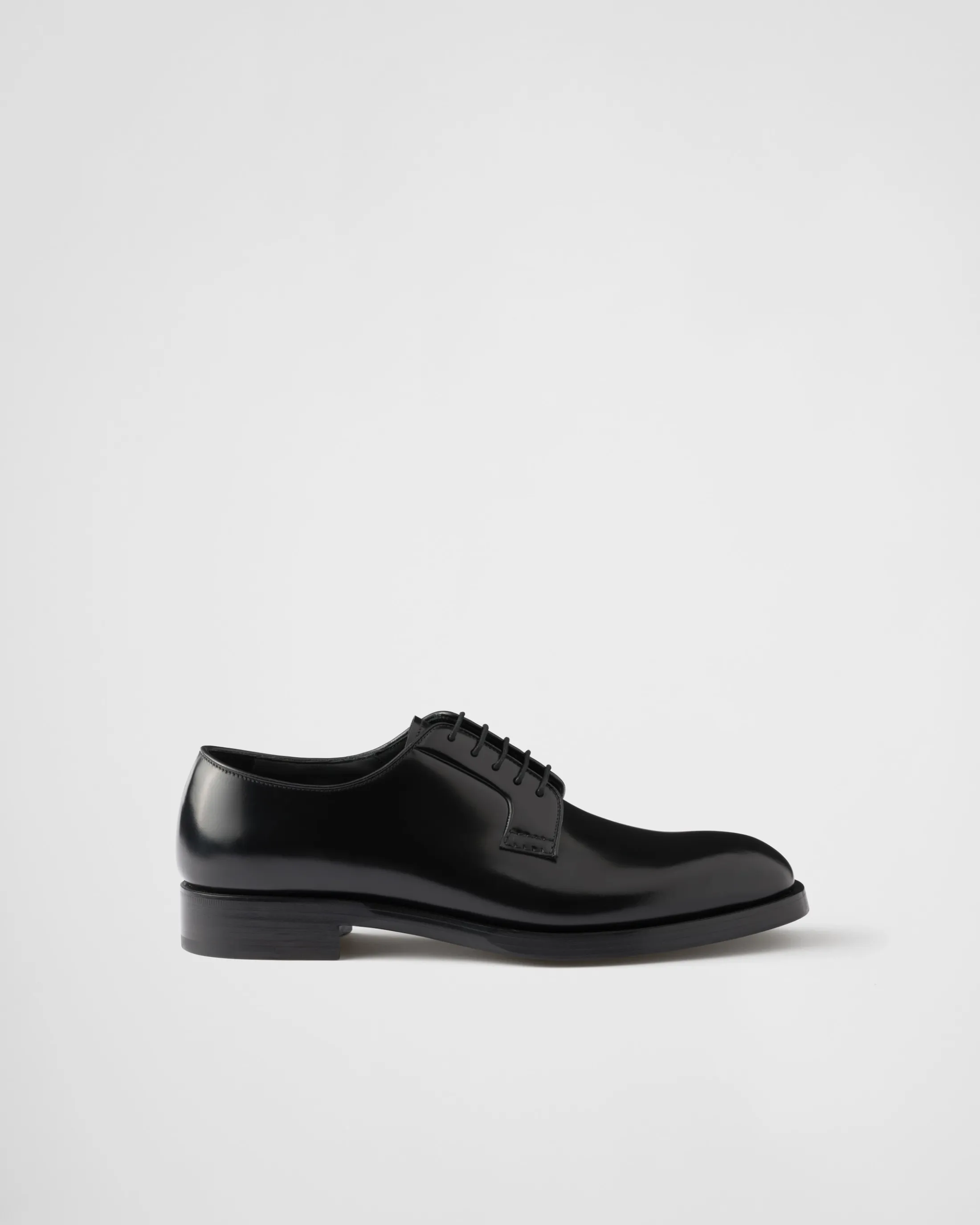 Prada Brushed leather lace-up shoes Black Shop