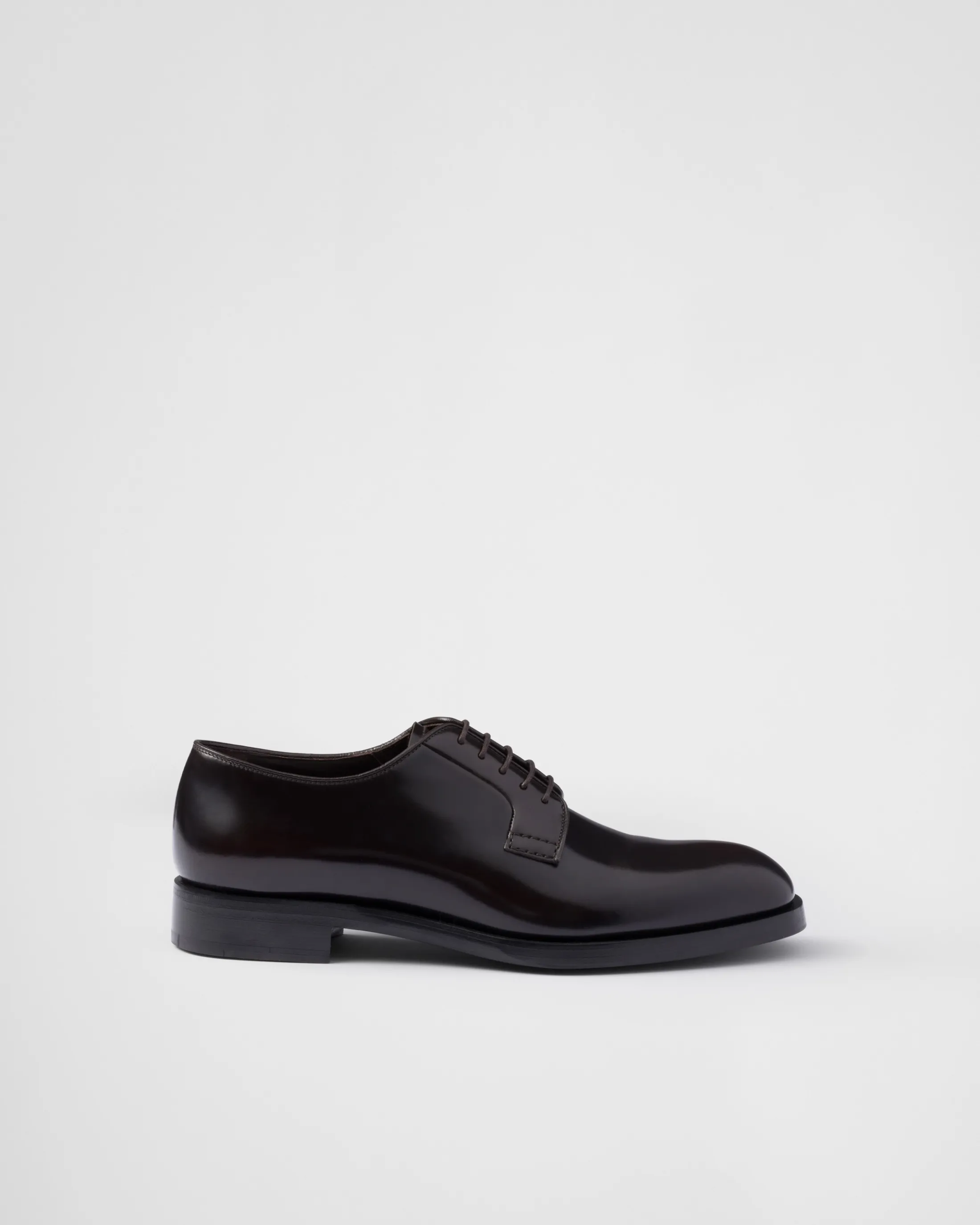 Prada Brushed leather lace-up shoes Ebony Outlet