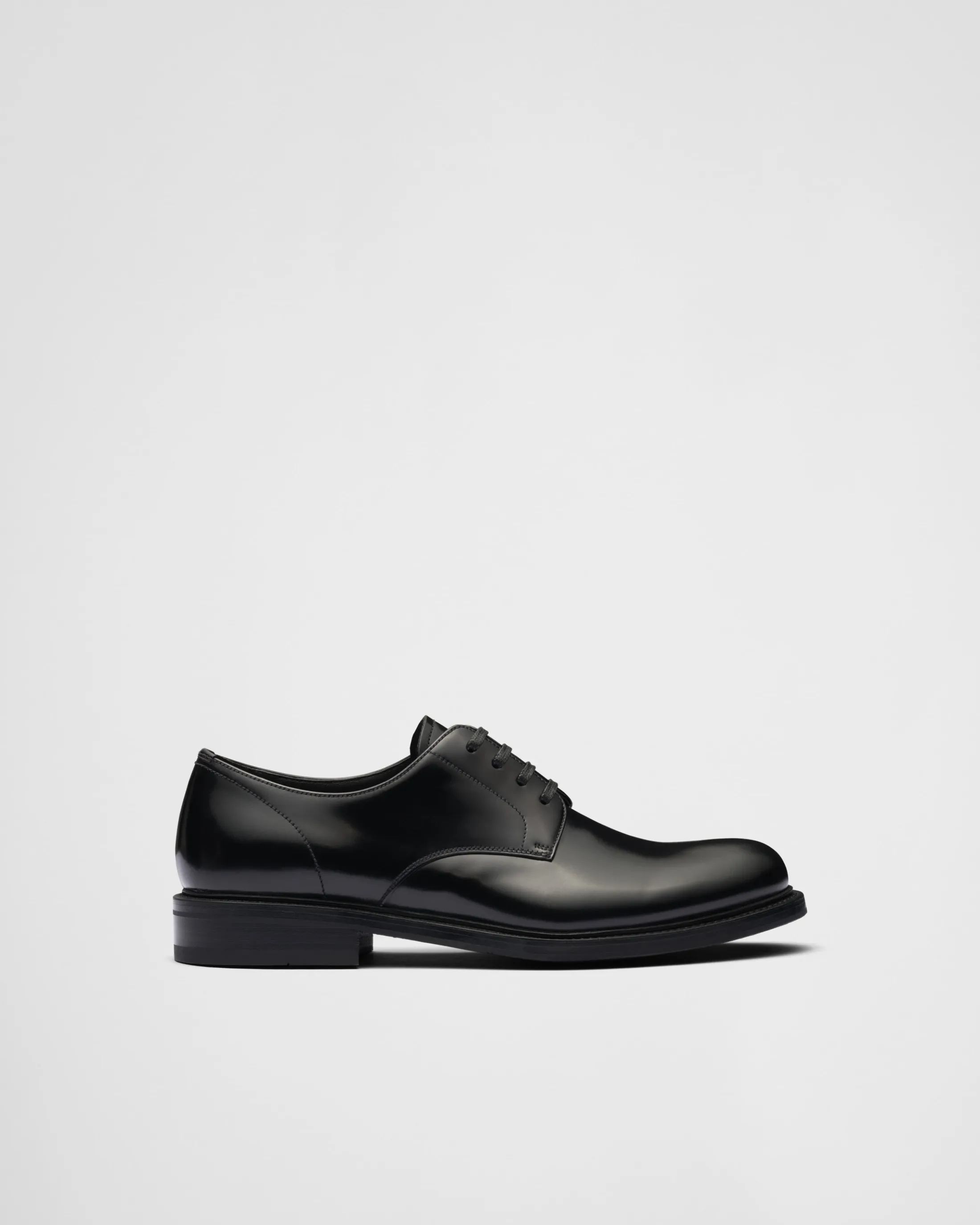 Prada Brushed leather lace-up shoes Black Sale