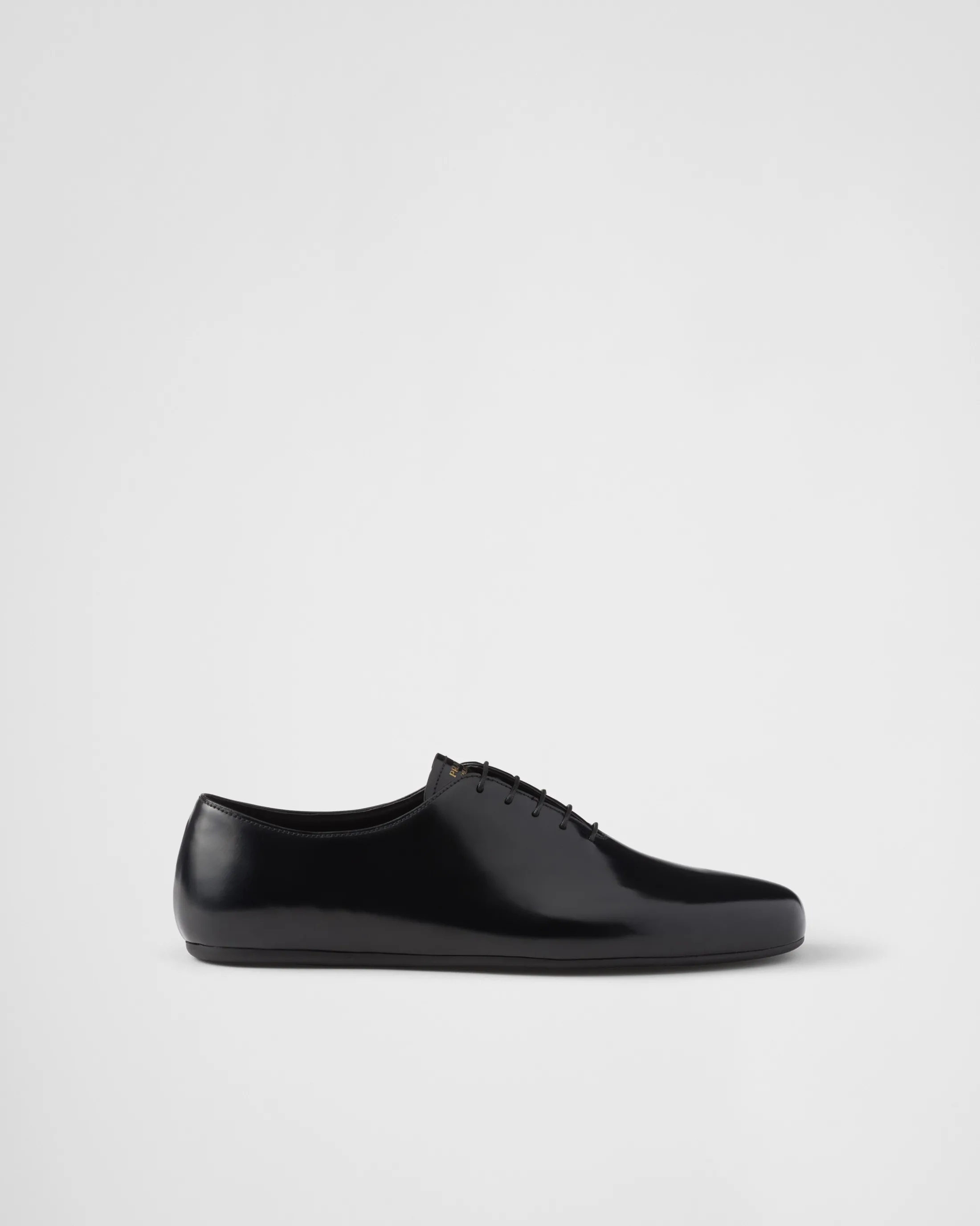 Prada Brushed leather lace-ups Black Online