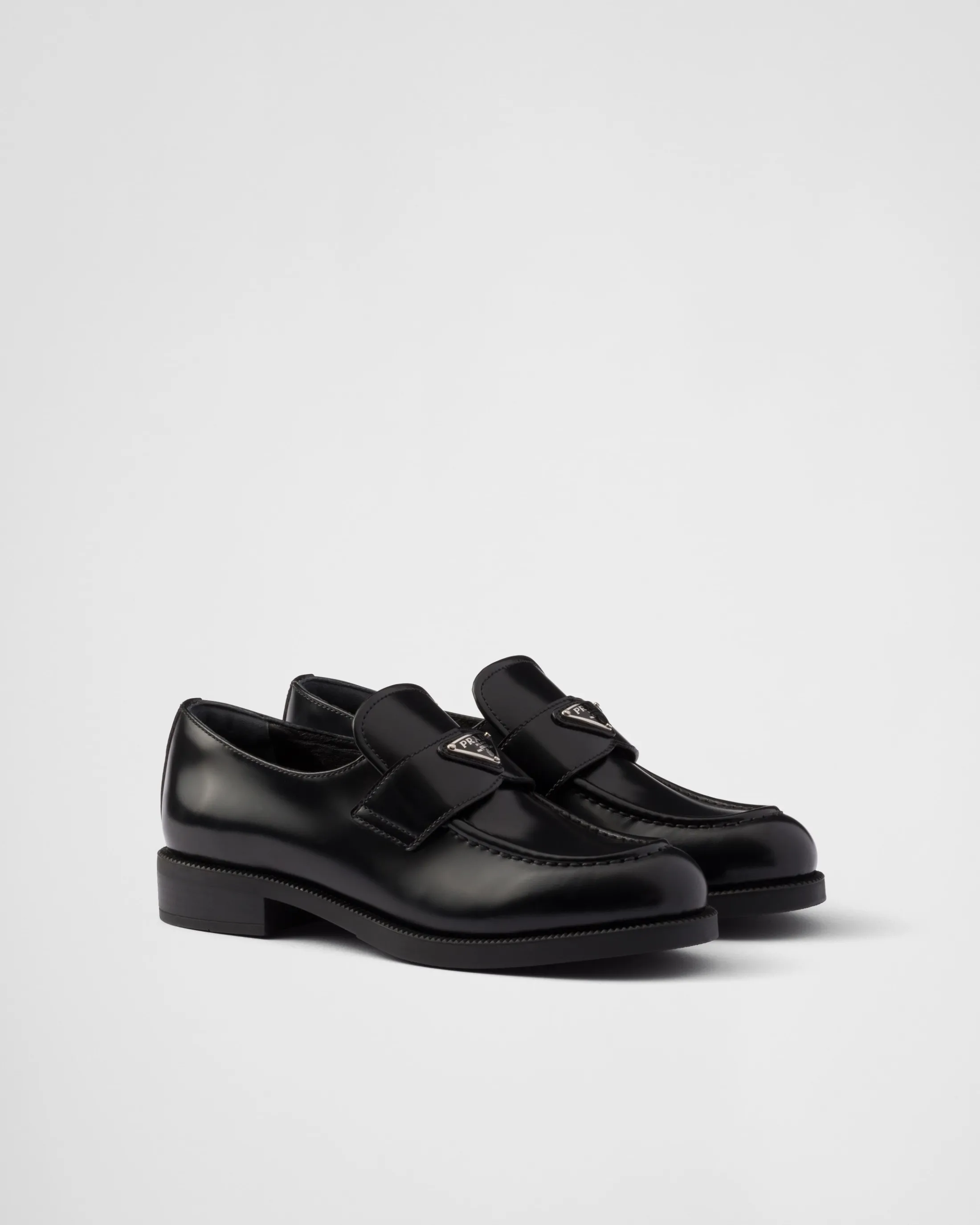 Prada Brushed leather loafers Black Fashion