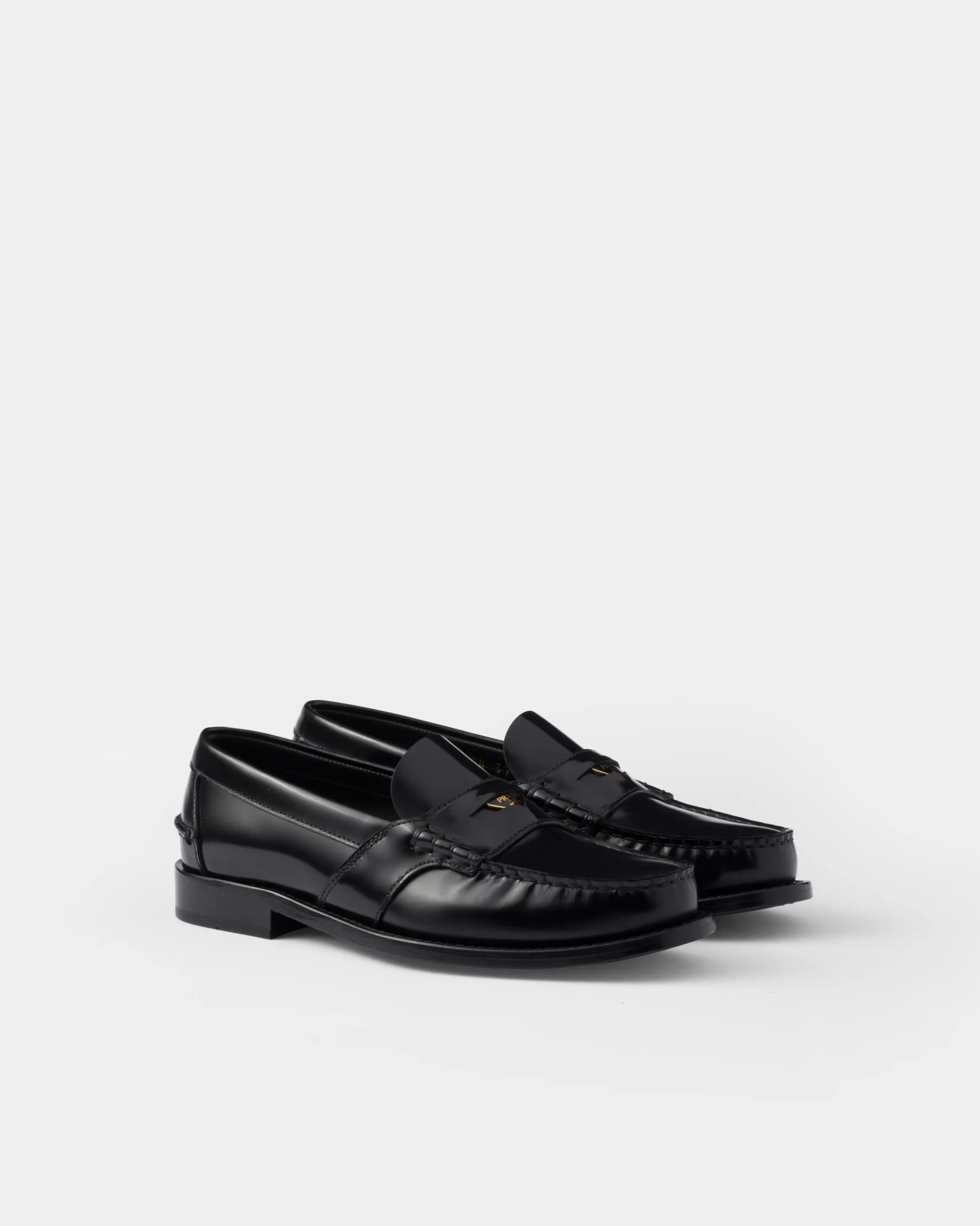 Prada Brushed leather loafers Black Cheap