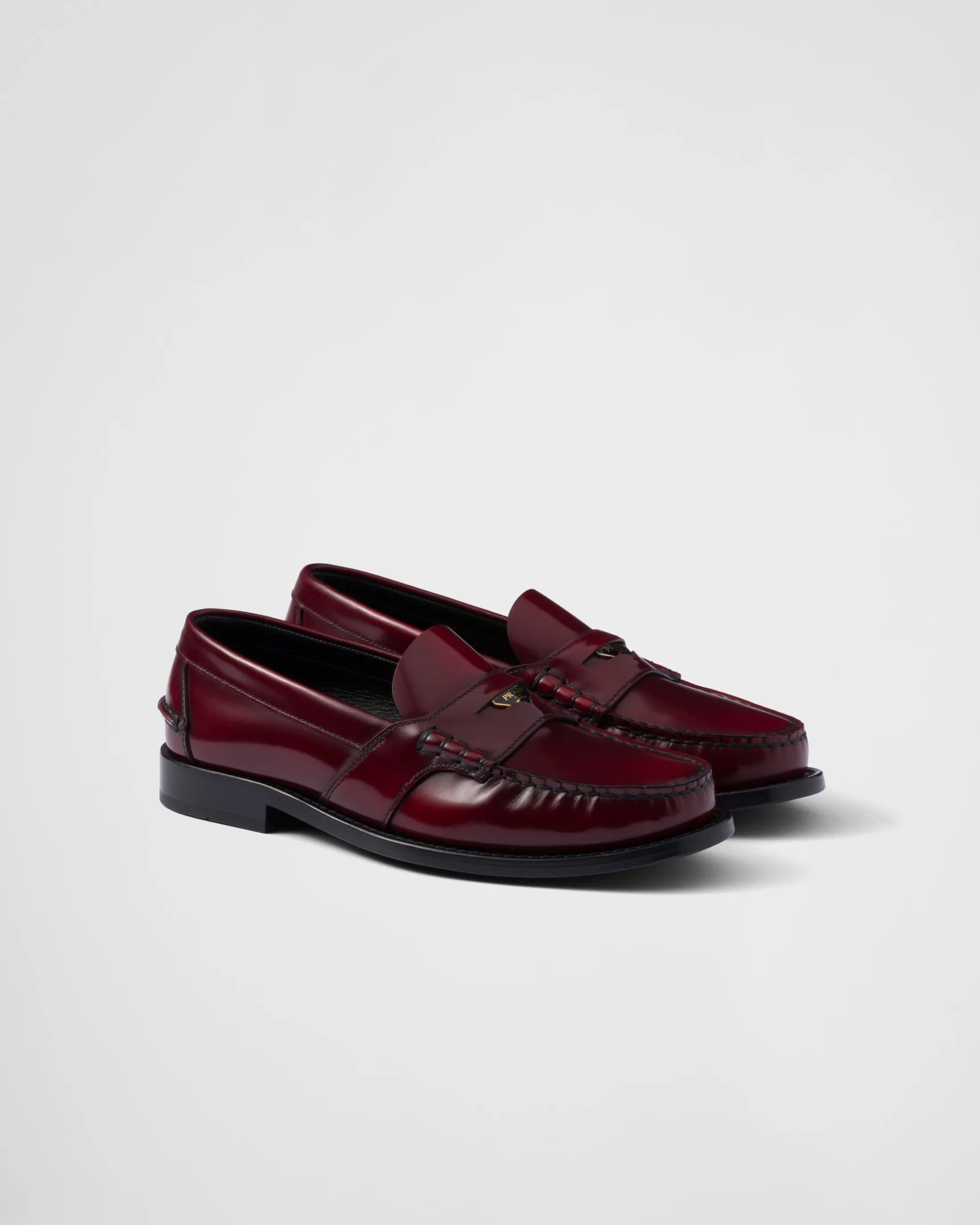 Prada Brushed leather loafers Crimson Store