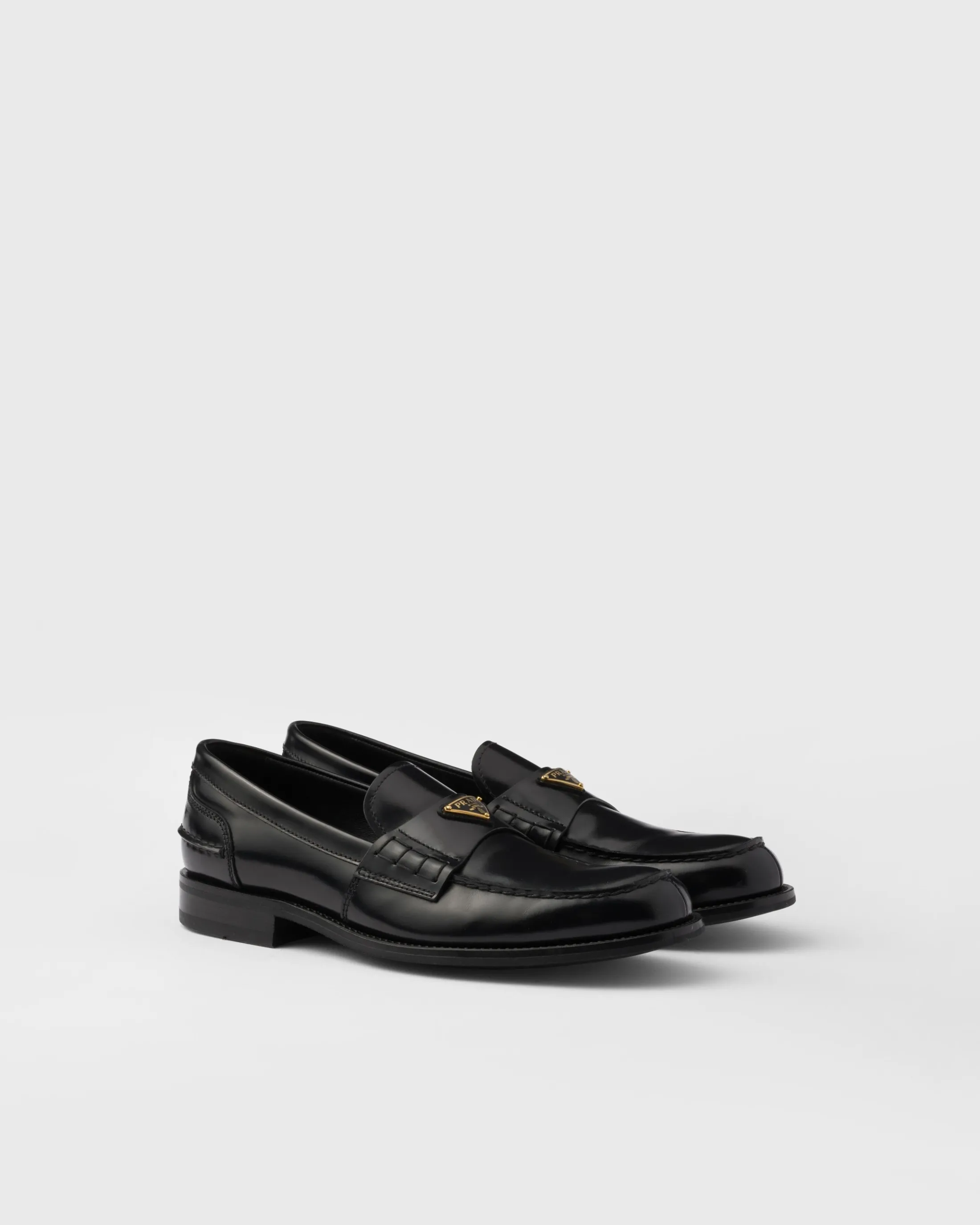 Prada Brushed leather loafers Black Sale