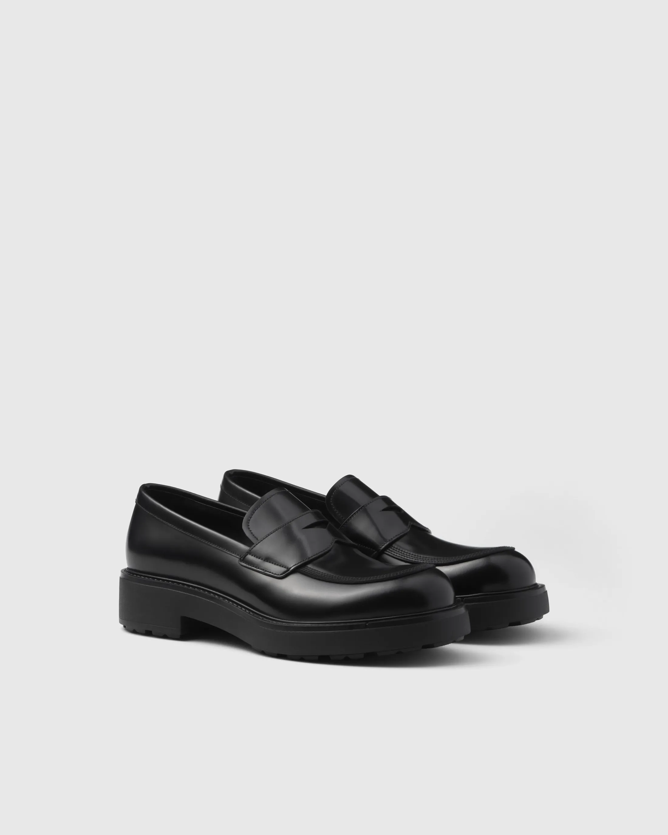 Prada Brushed leather loafers Black Cheap