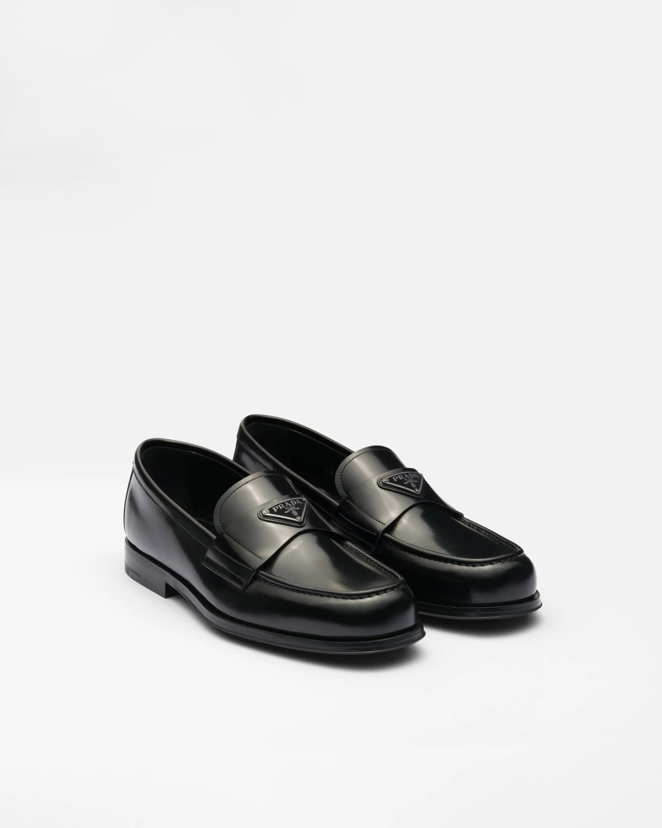 Prada Brushed leather loafers Black Fashion