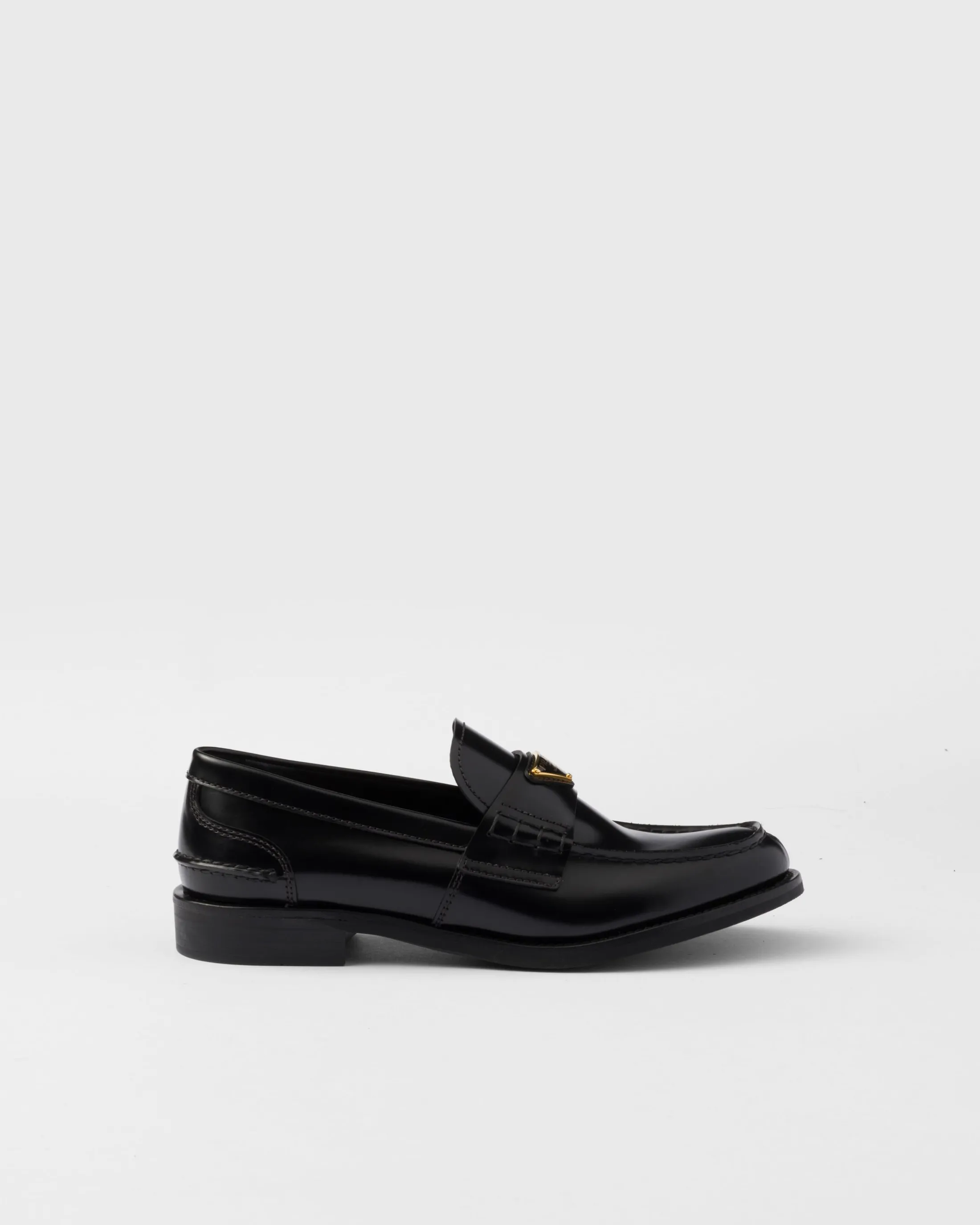 Prada Brushed leather loafers Black Hot