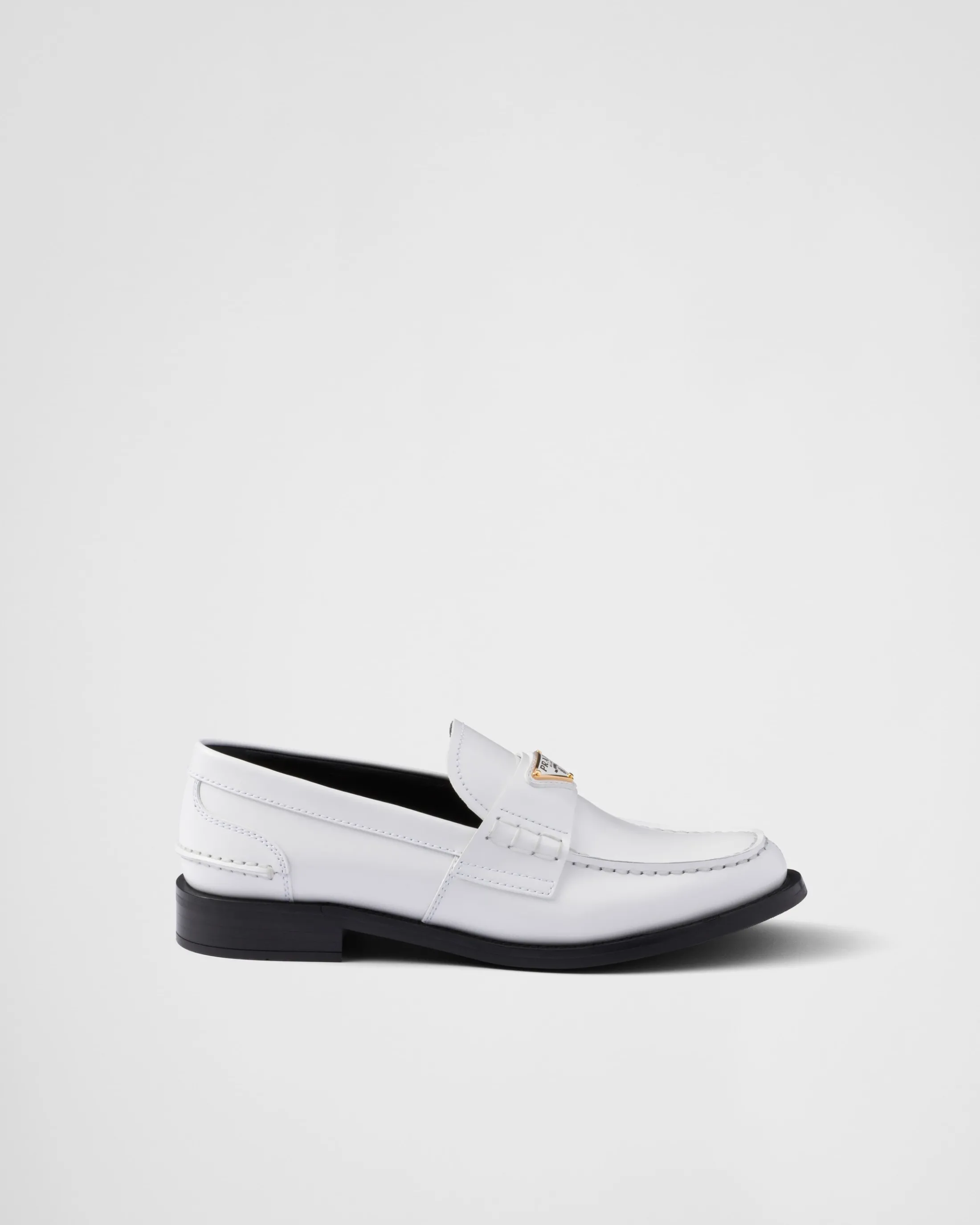 Prada Brushed leather loafers White Sale