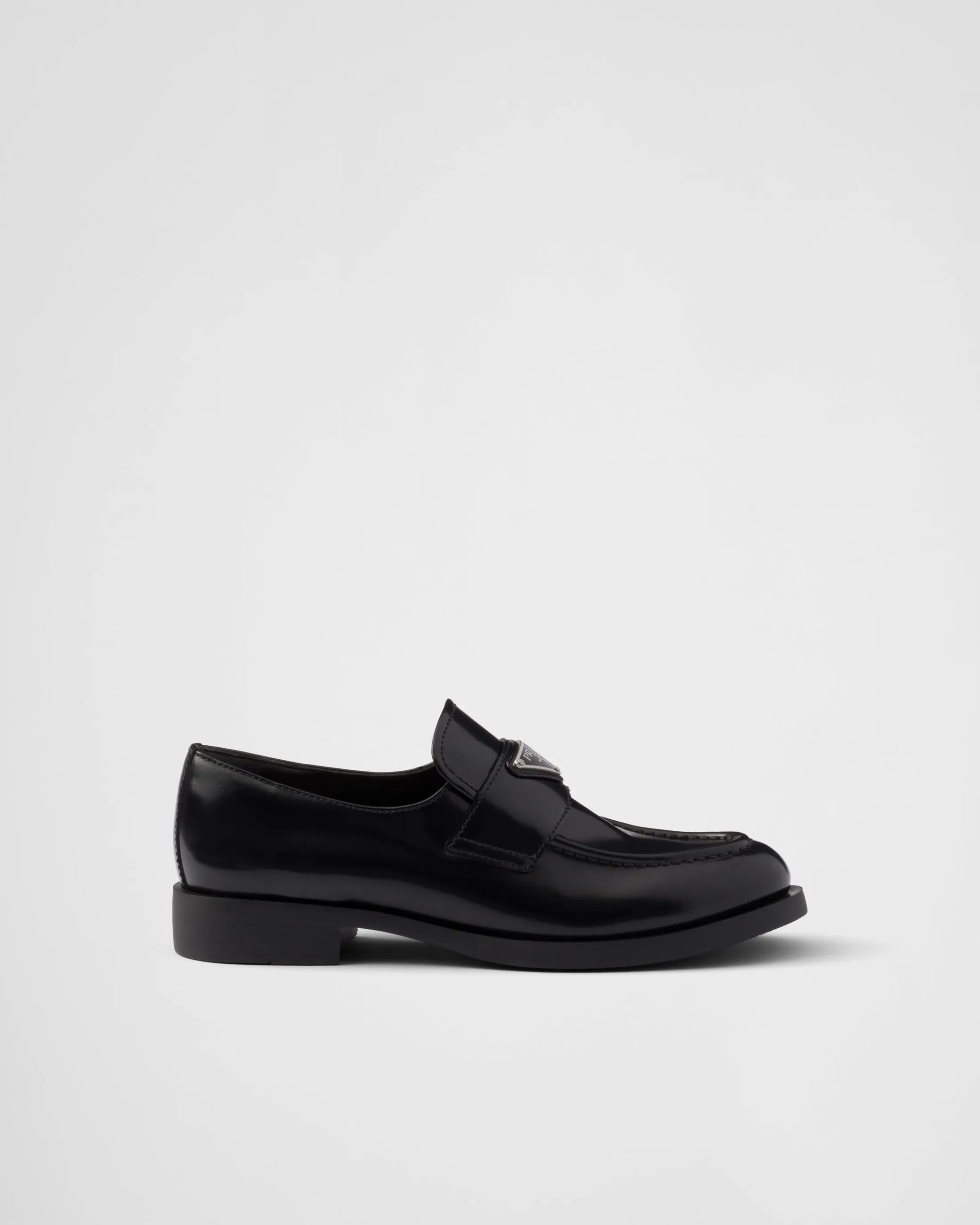 Prada Brushed leather loafers Black Store