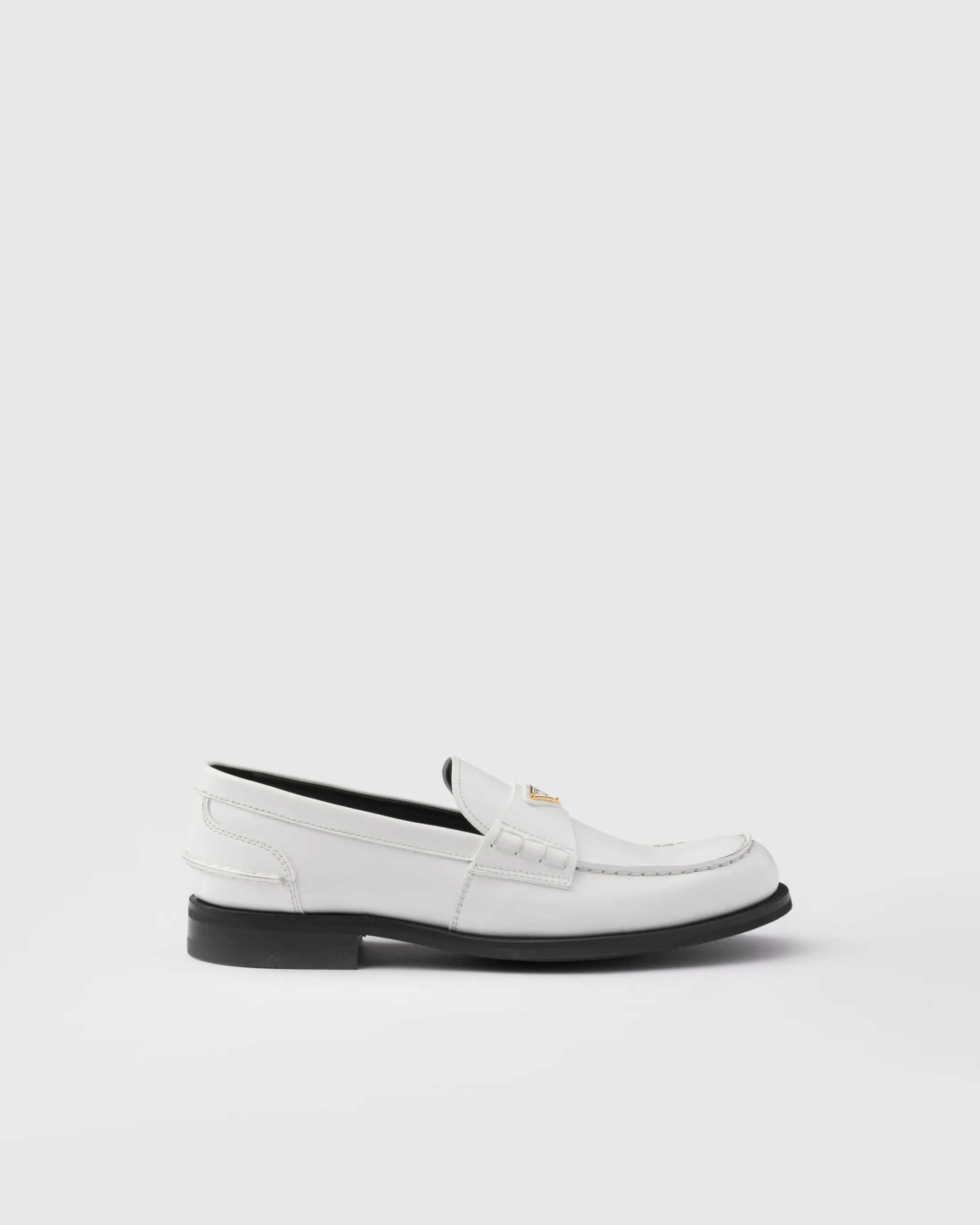 Prada Brushed leather loafers White Cheap