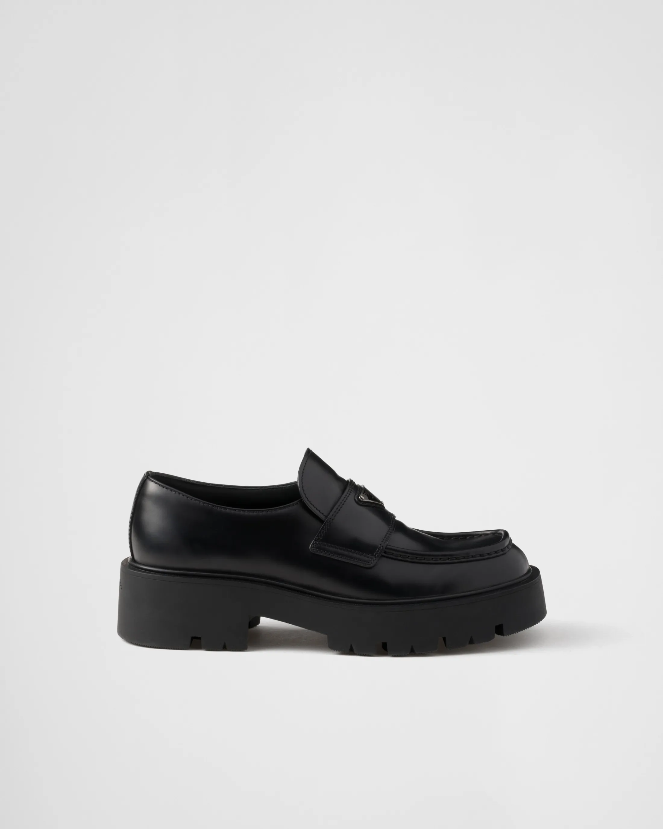 Prada Brushed leather loafers Black Shop