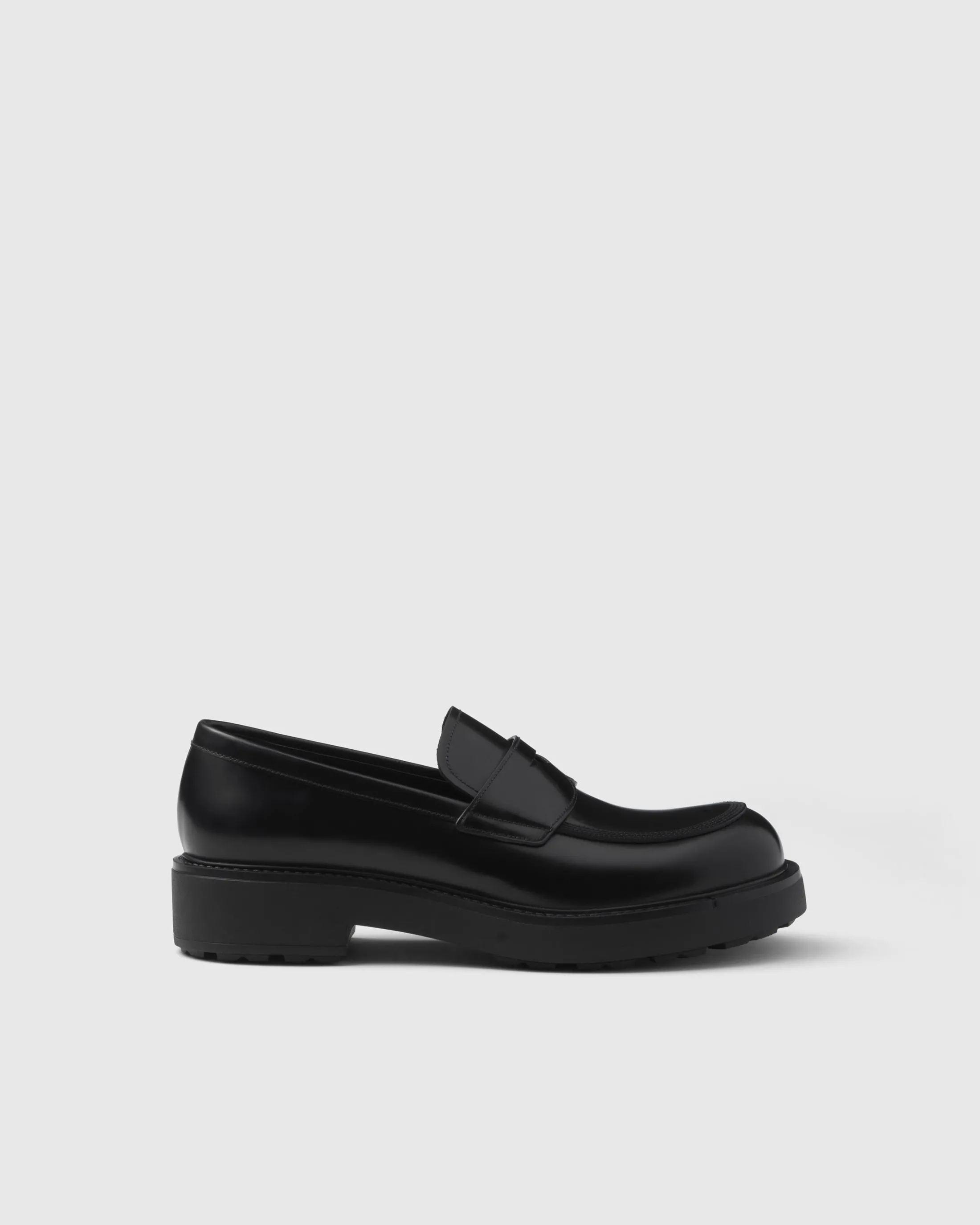 Prada Brushed leather loafers Black Cheap