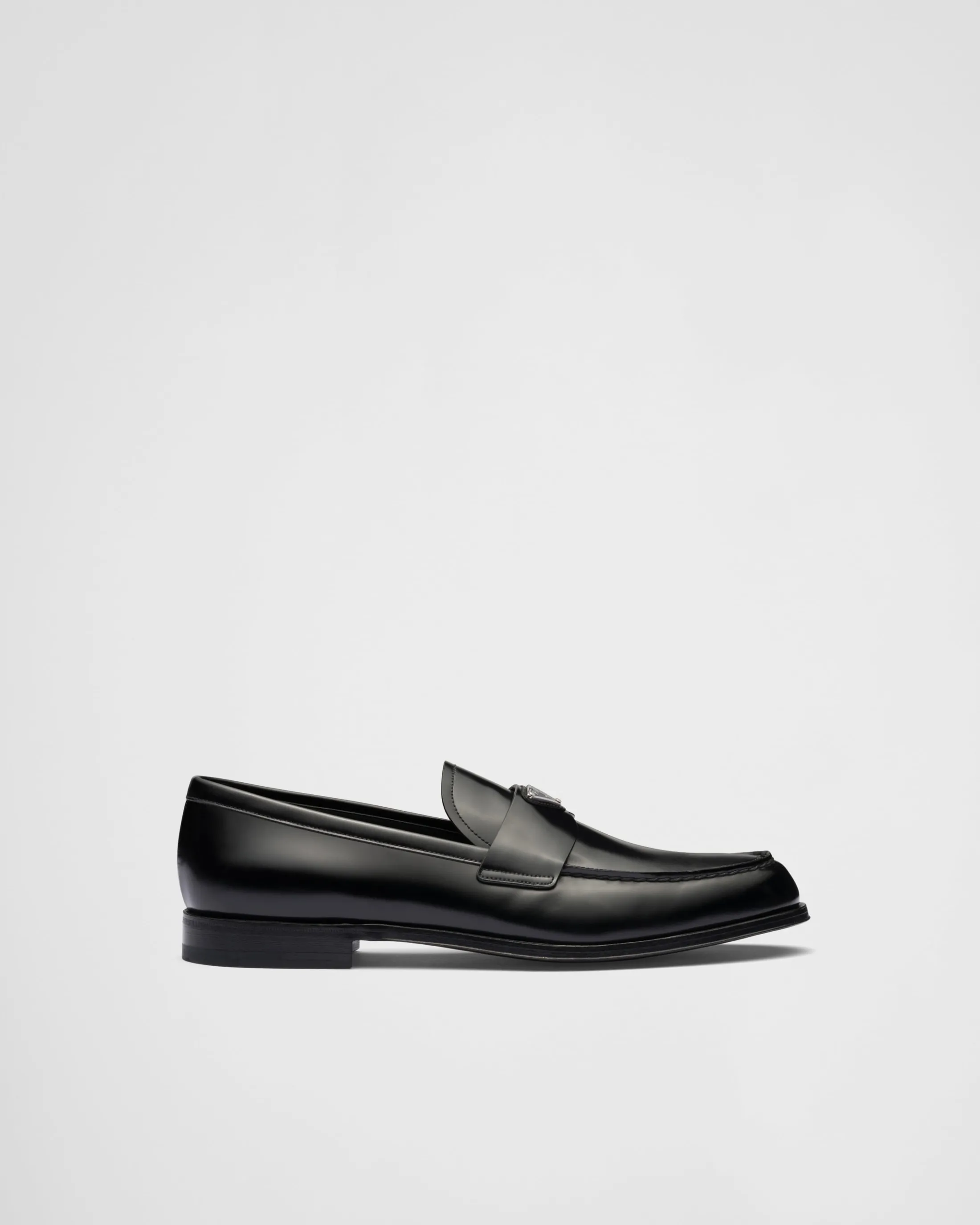 Prada Brushed leather loafers Black Flash Sale