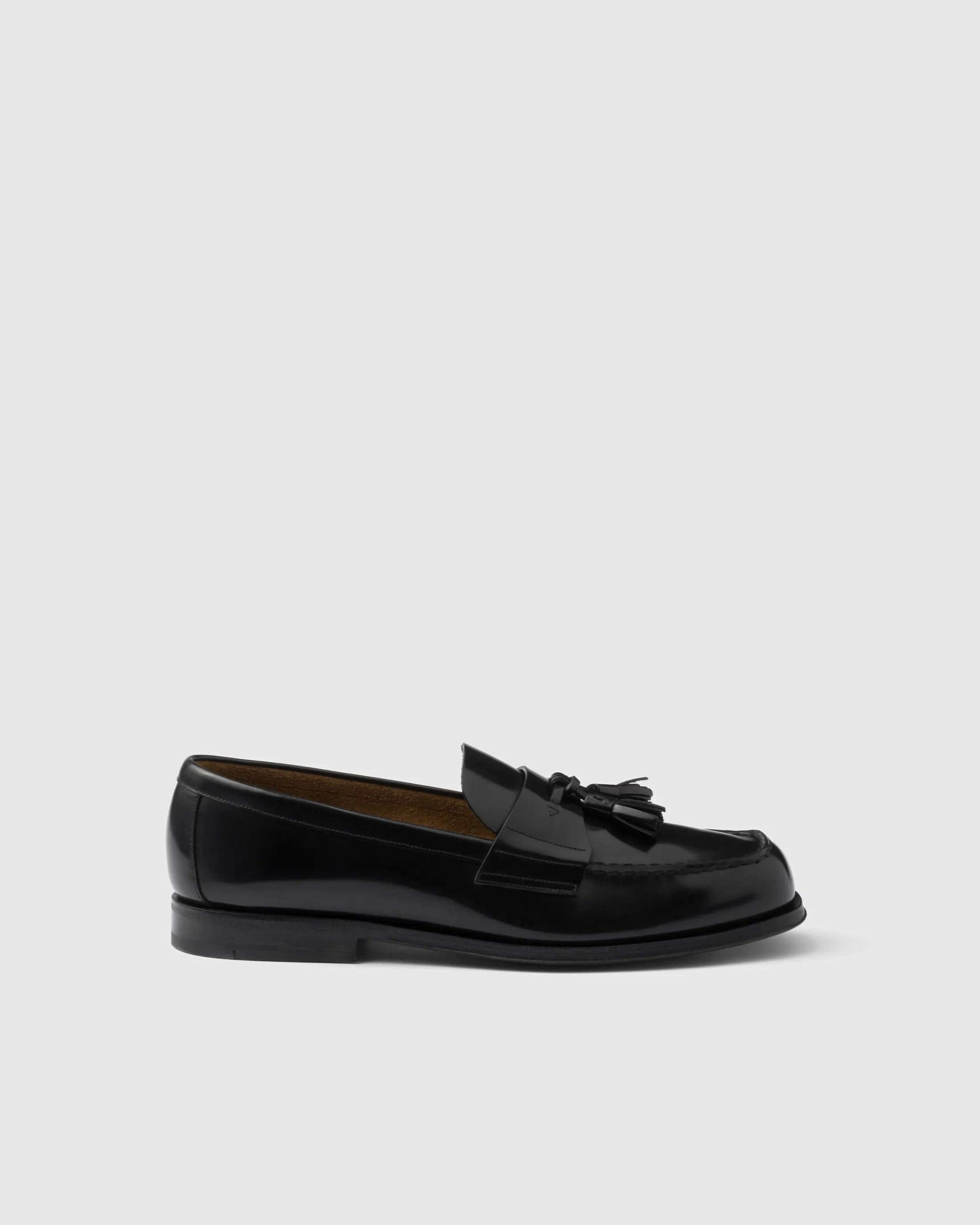 Prada Brushed leather loafers Black Clearance