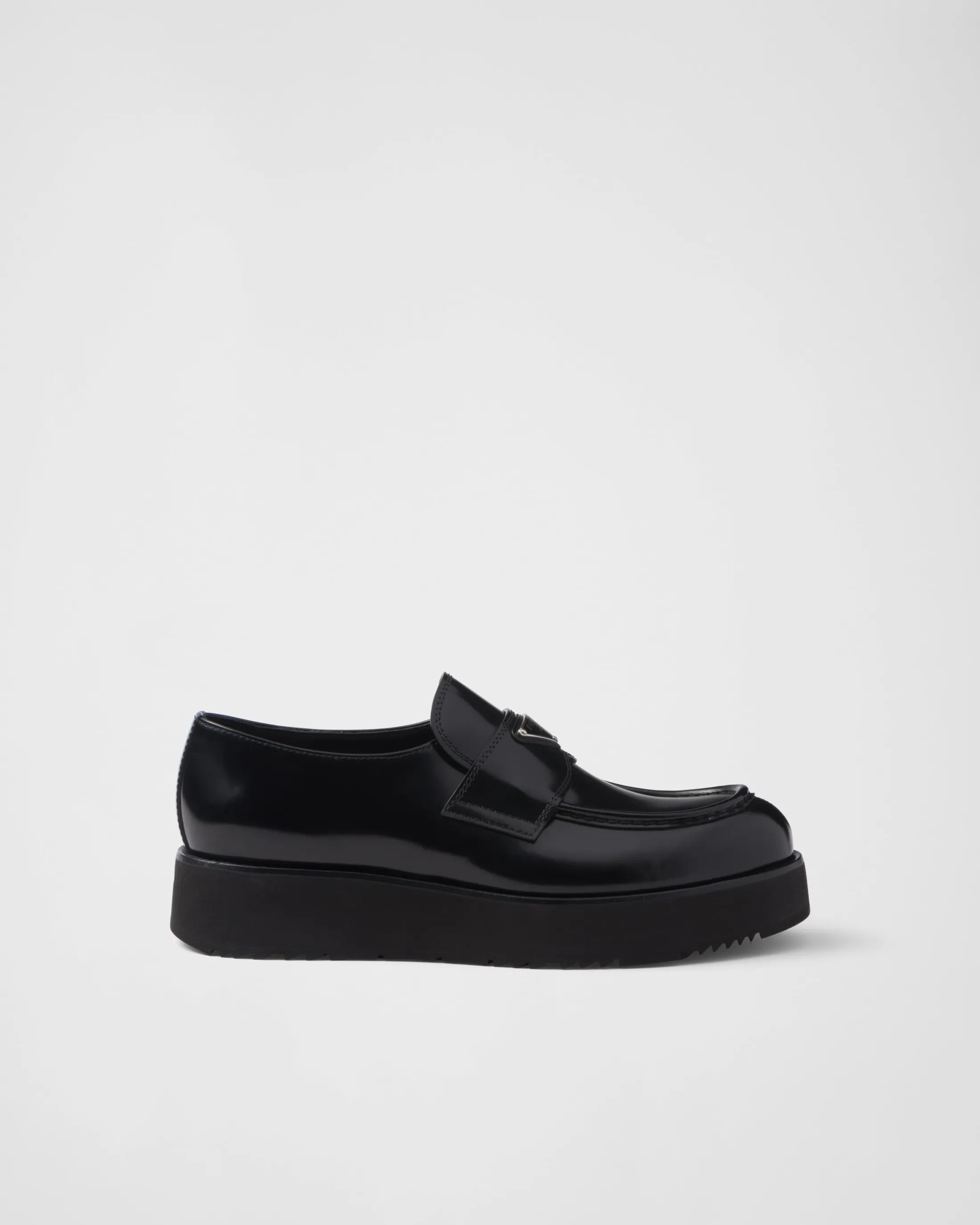 Prada Brushed leather loafers Black Outlet