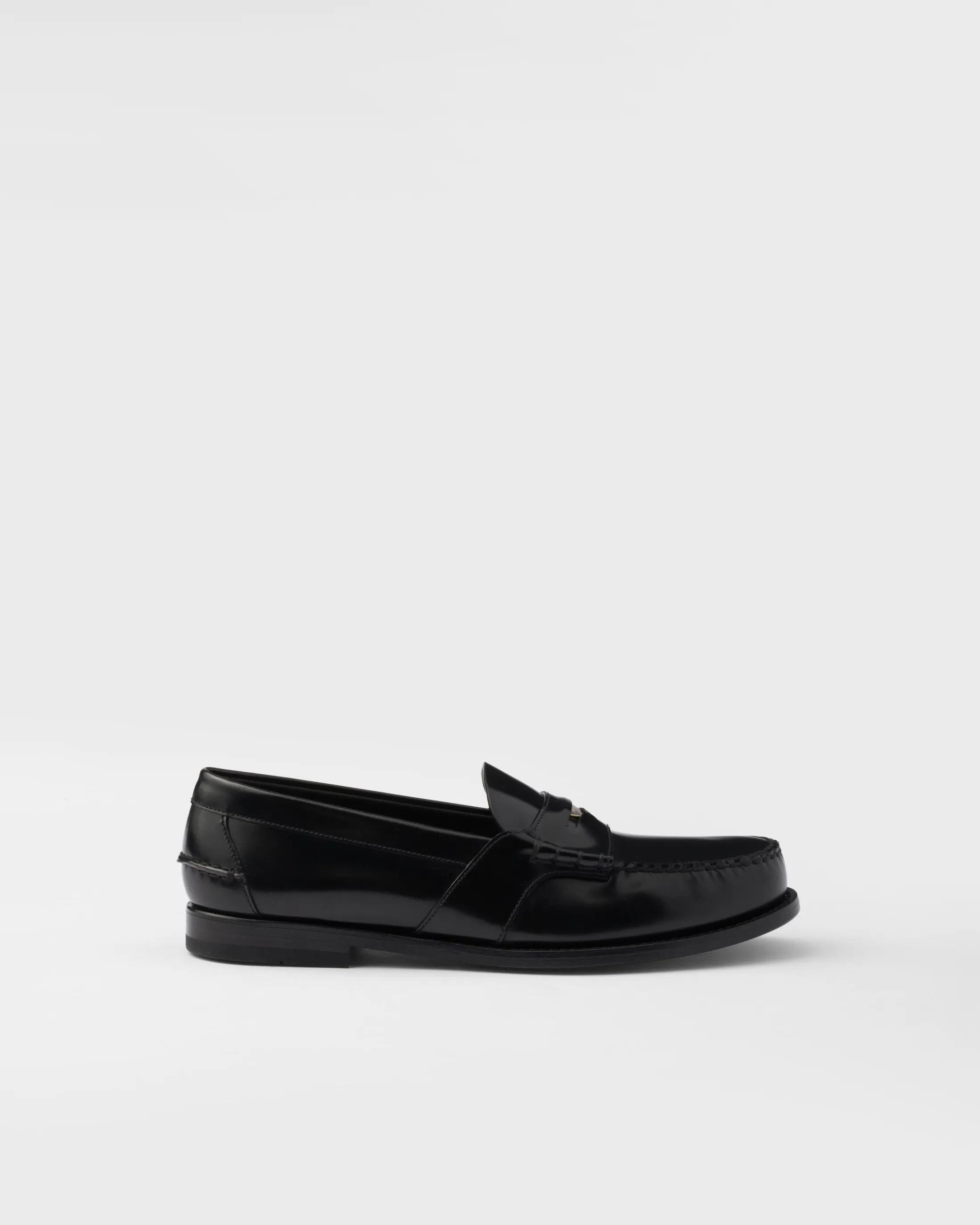 Prada Brushed leather loafers Black Online