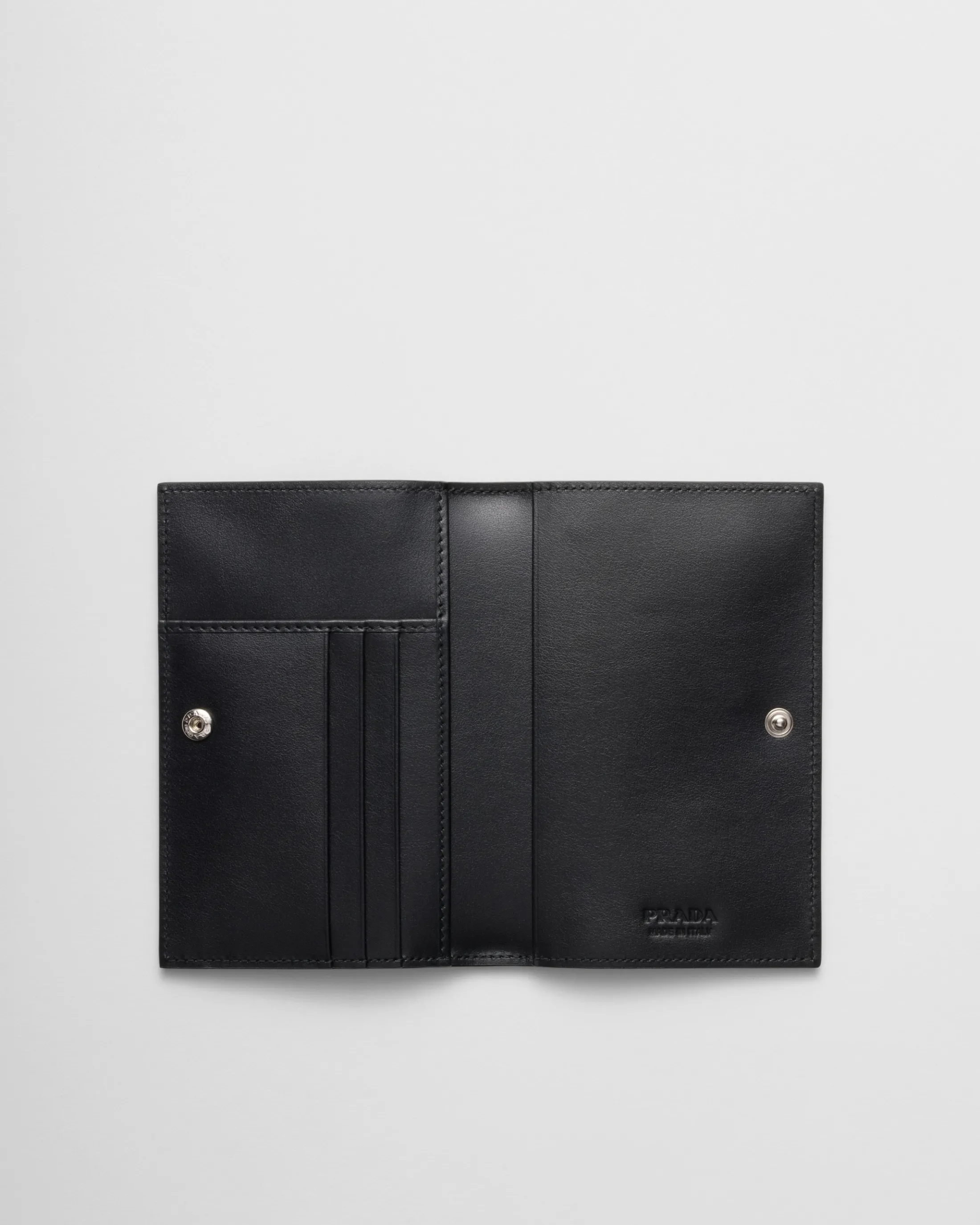 Prada Brushed leather passport holder Black Discount