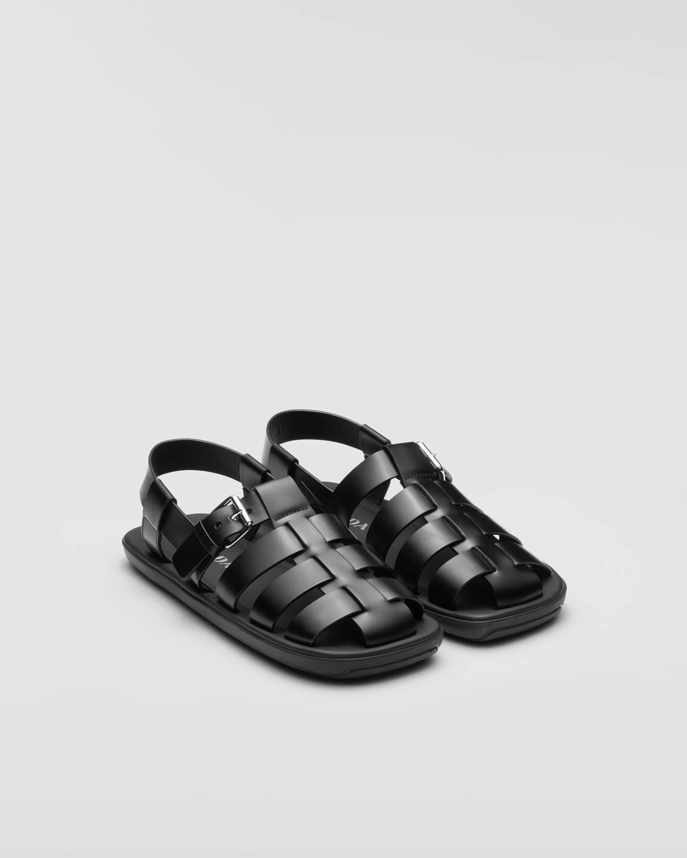 Prada Brushed leather sandals Black Sale