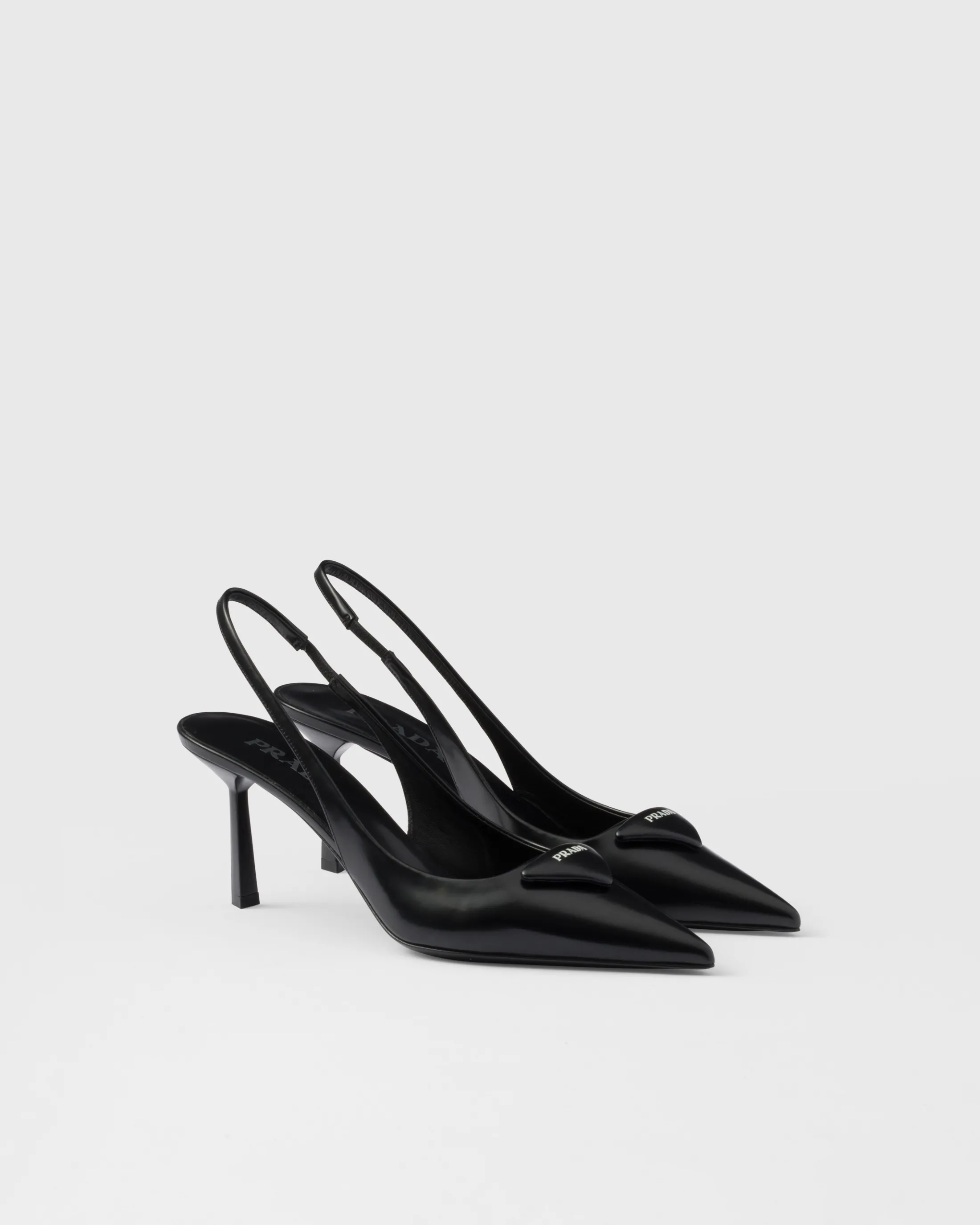 Prada Brushed leather slingback pumps Black Cheap