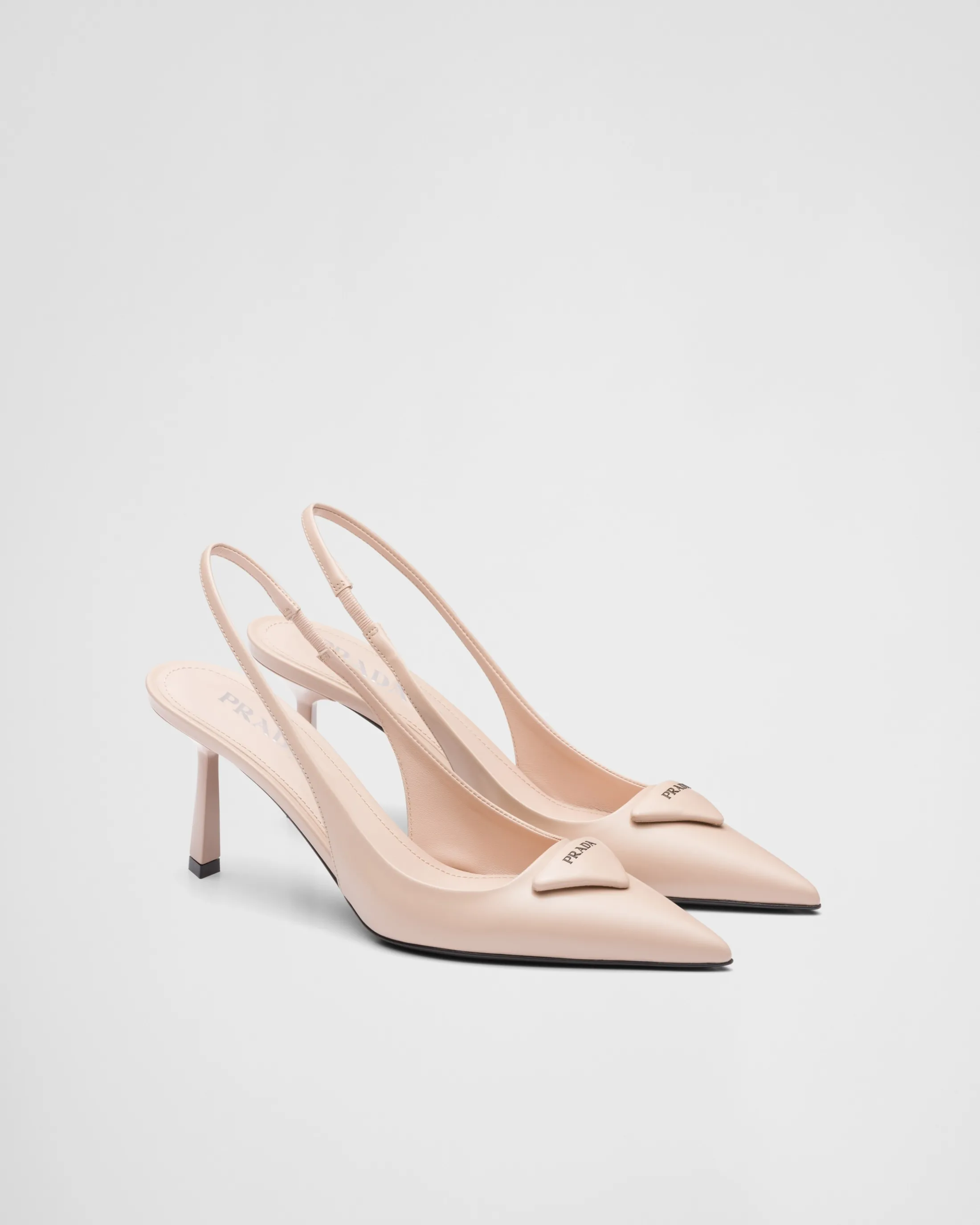 Prada Brushed leather slingback pumps Powderpink Flash Sale