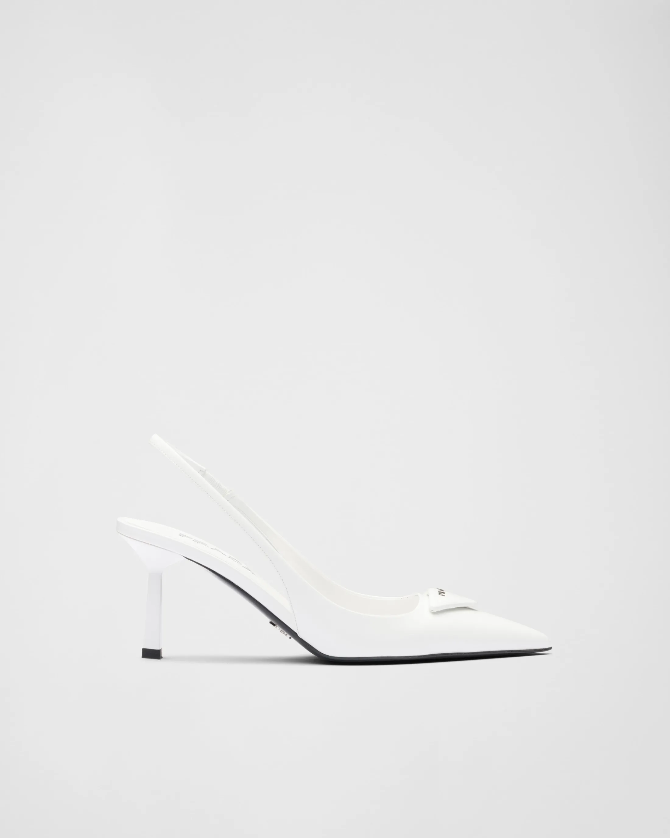 Prada Brushed leather slingback pumps White Shop