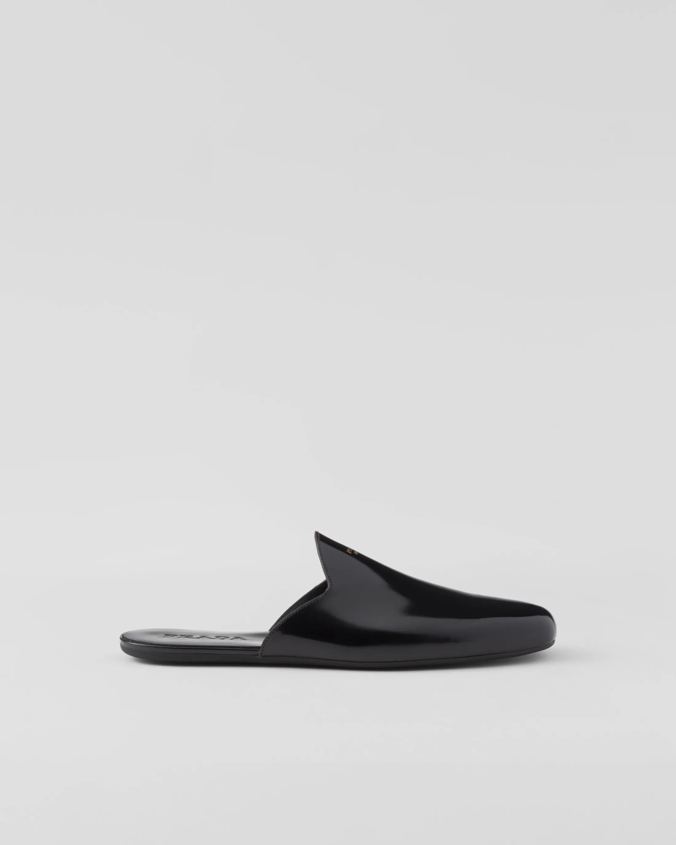 Prada Brushed leather slippers Black Best Sale