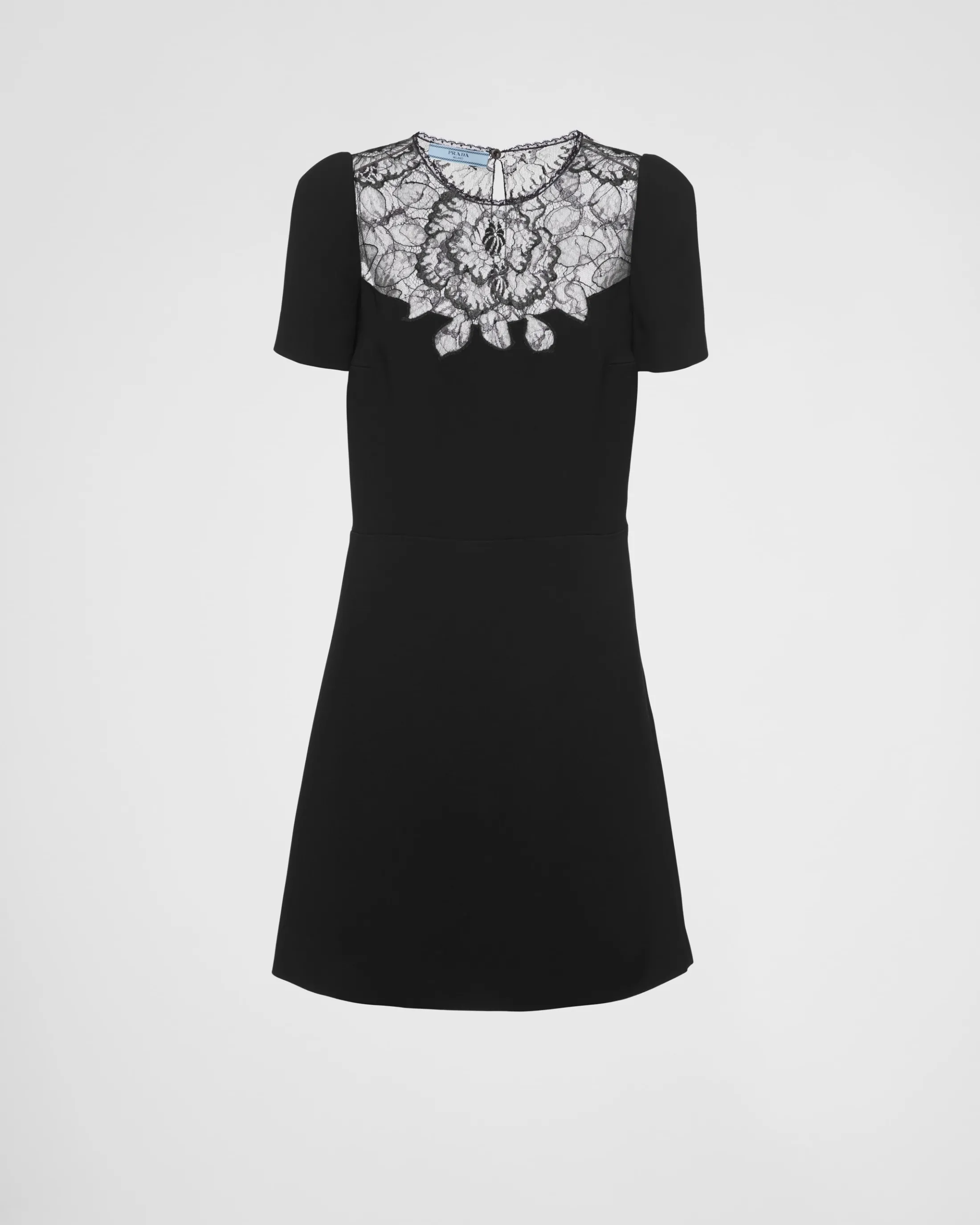 Prada Cady and lace mini-dress Black Shop