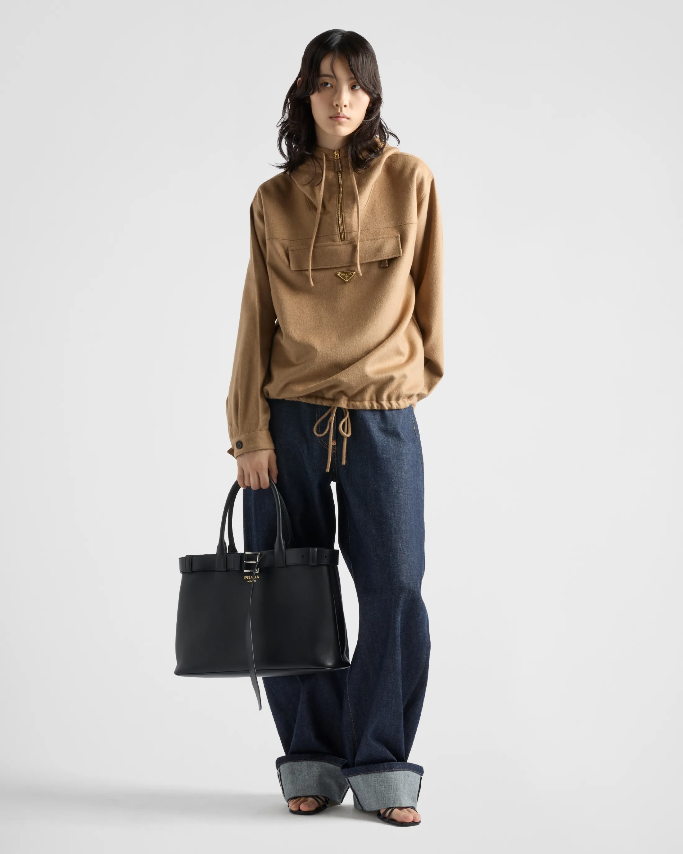 Prada Camel-hair anorak Camelbrown Best Sale