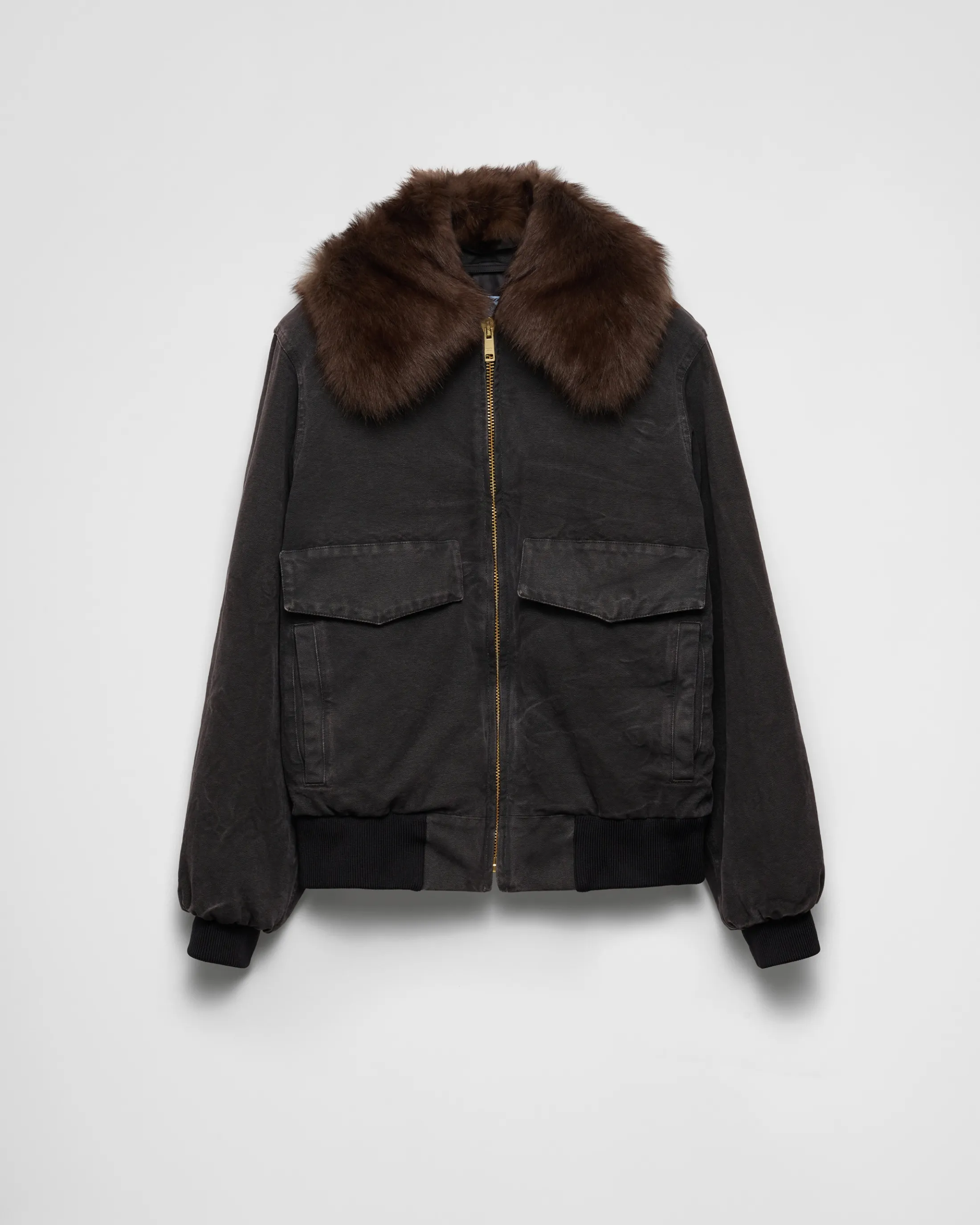 Prada Canvas blouson jacket Black Clearance