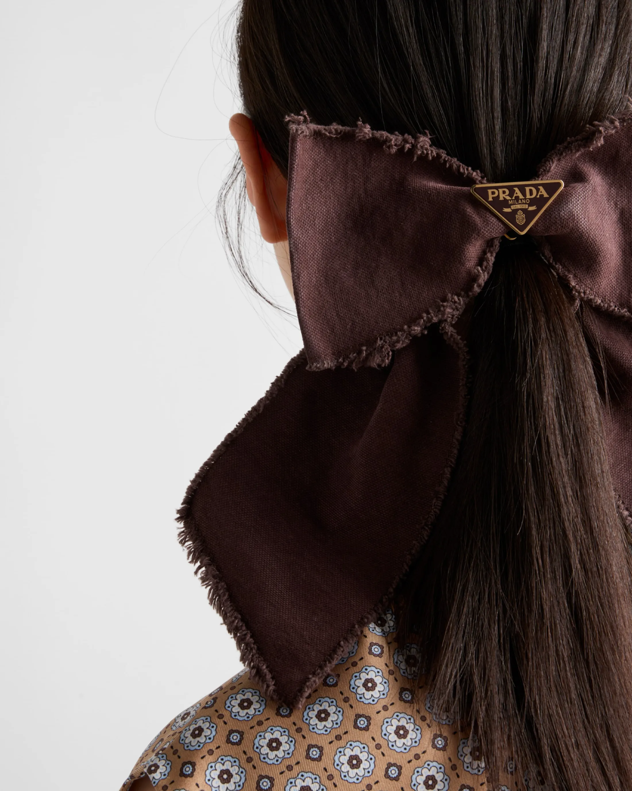 Prada Canvas hair clip Burgundy Hot