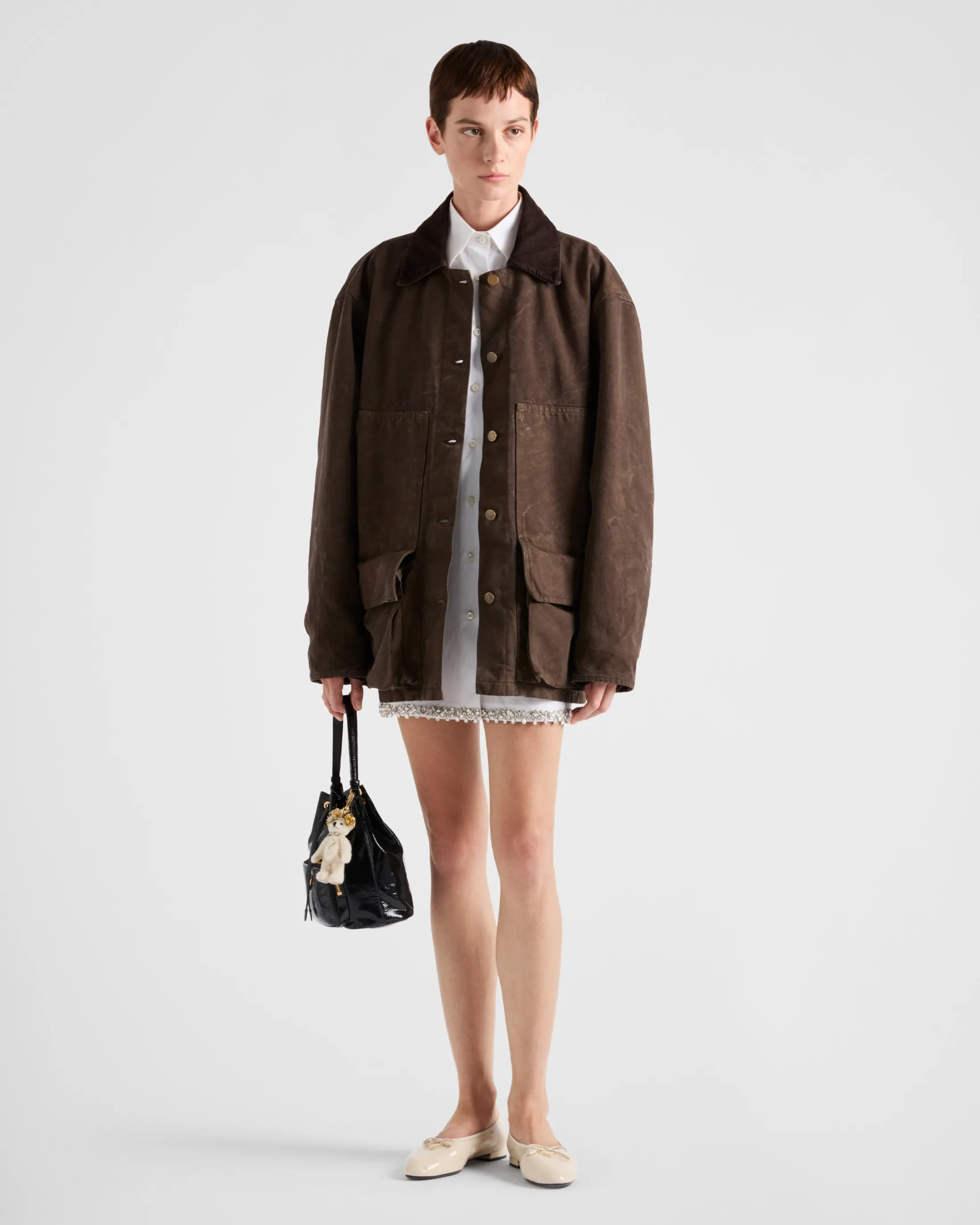 Prada Canvas jacket Brown Sale