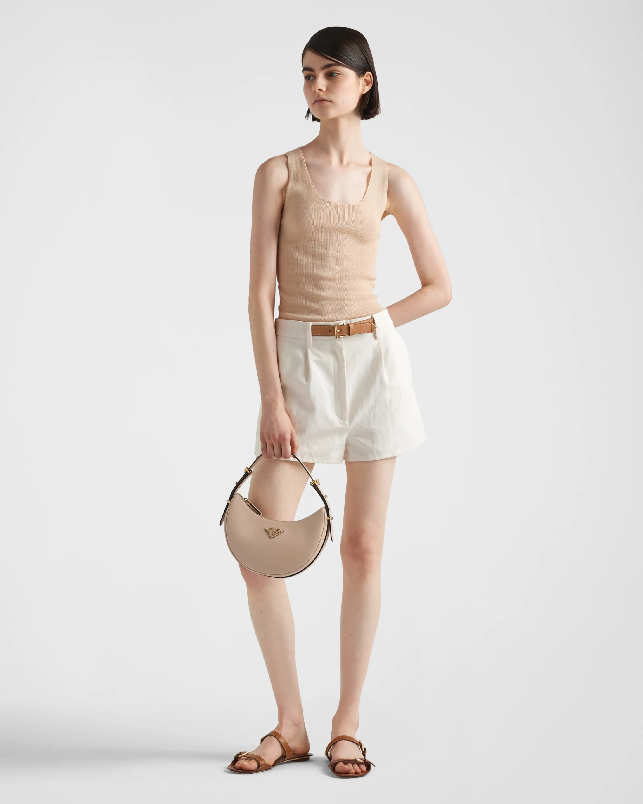 Prada Canvas shorts Natural Hot