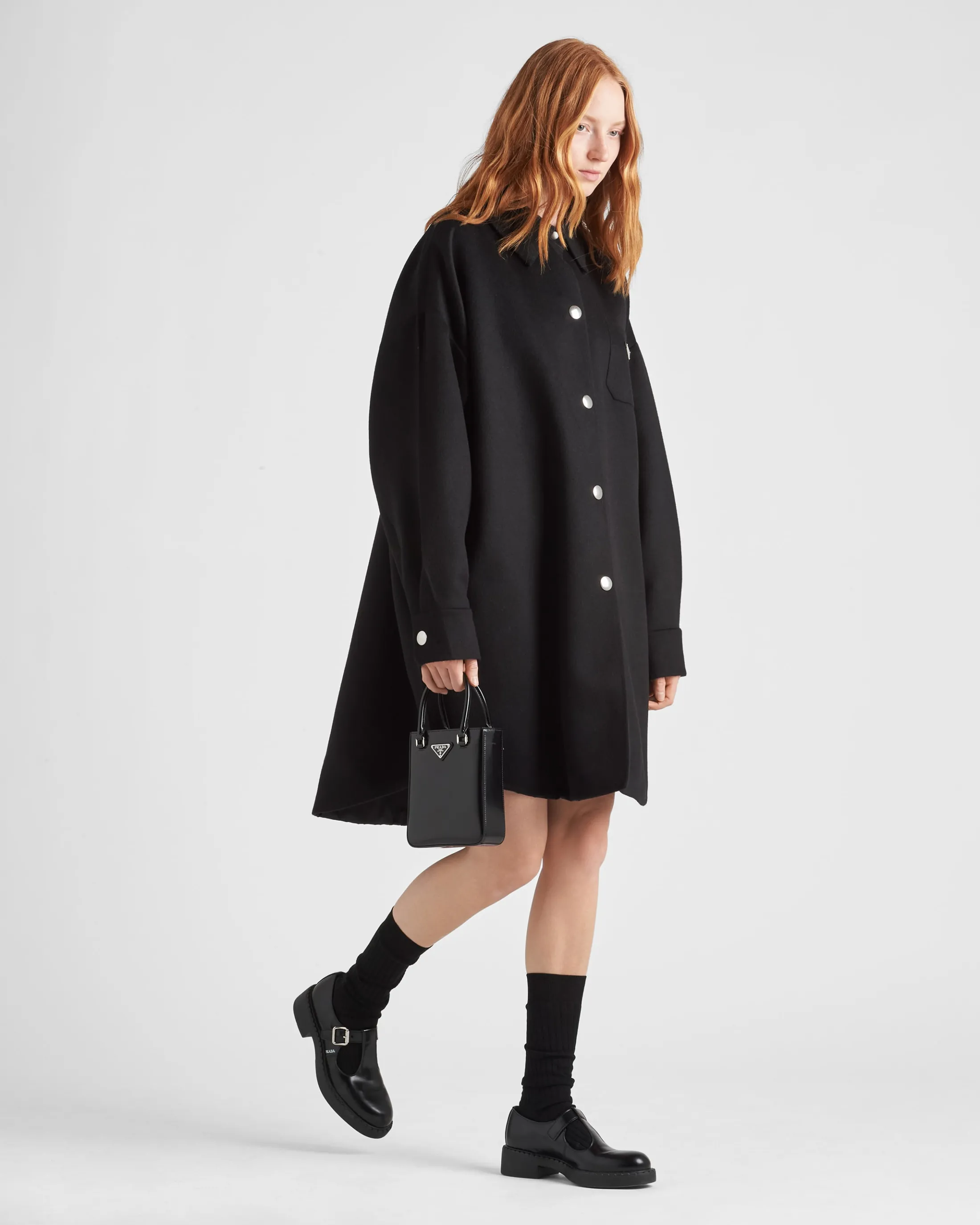 Prada Cashgora oversized blouson Black Sale