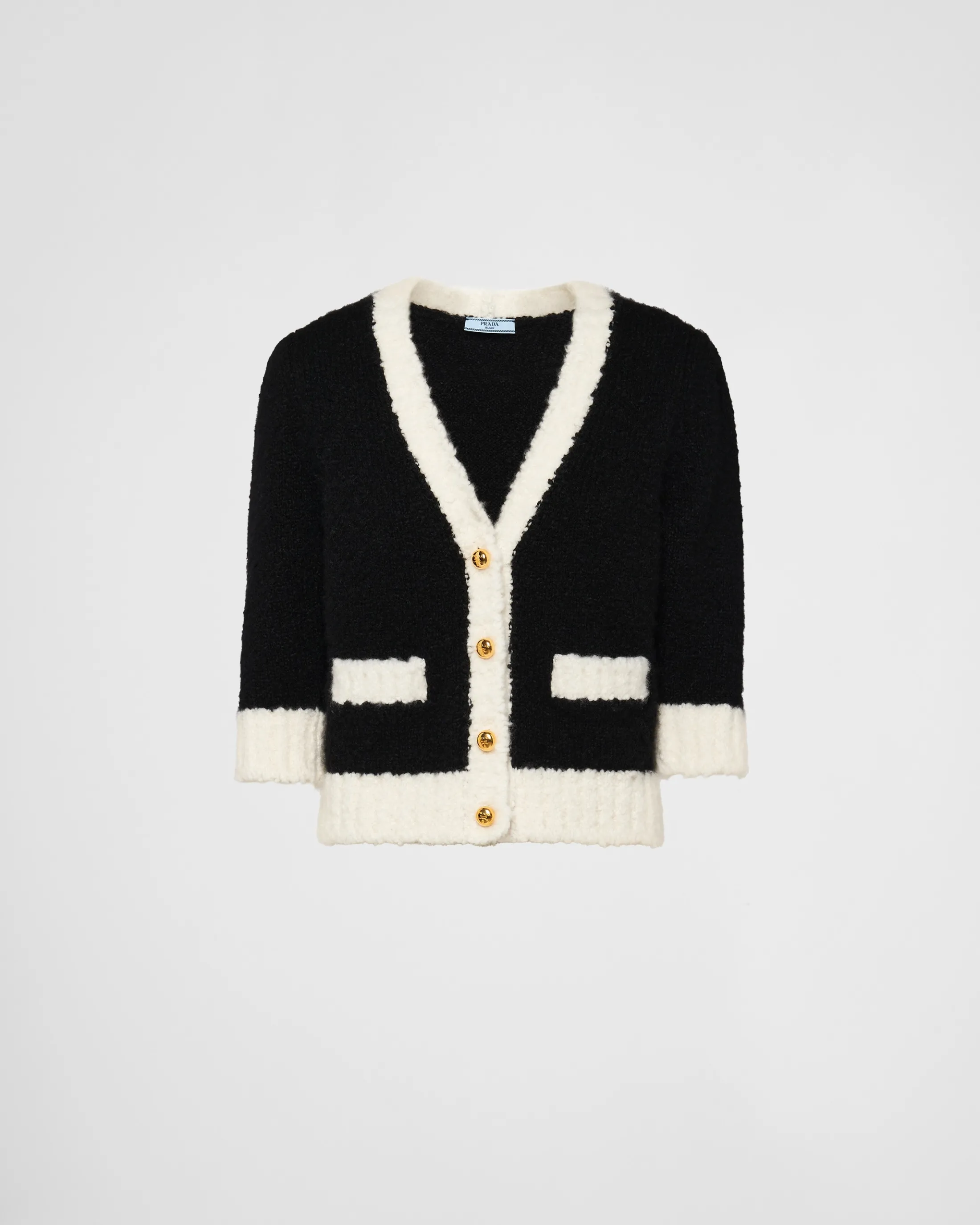 Prada Cashmere and silk cardigan Black/white Shop