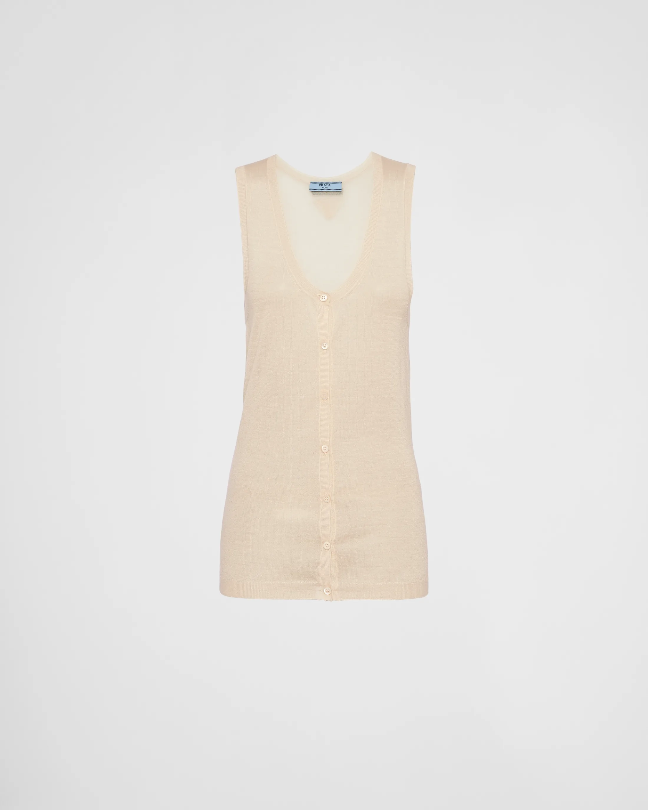 Prada Cashmere and silk tank top Natural Best Sale