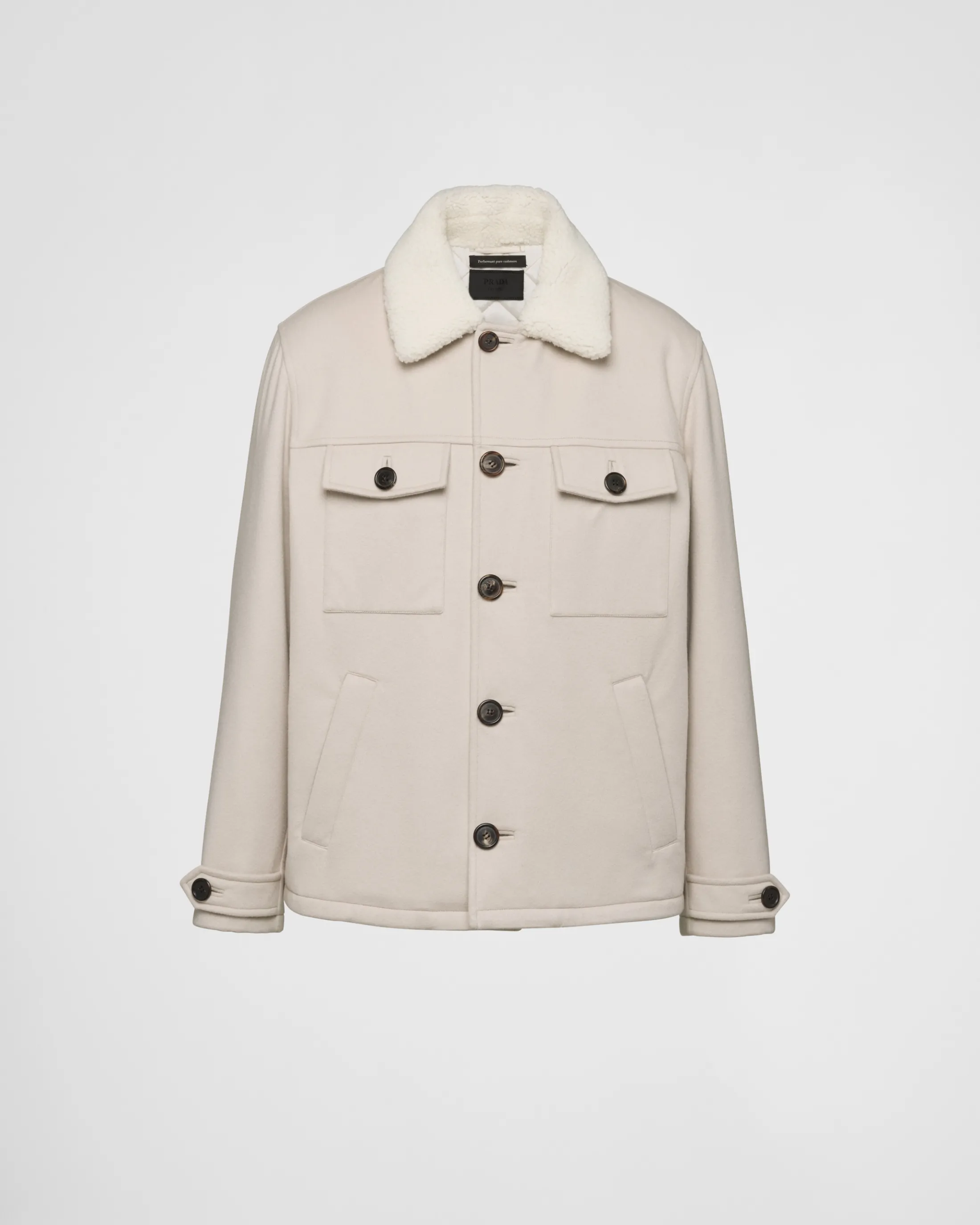 Prada Cashmere blouson jacket Albinowhite Flash Sale